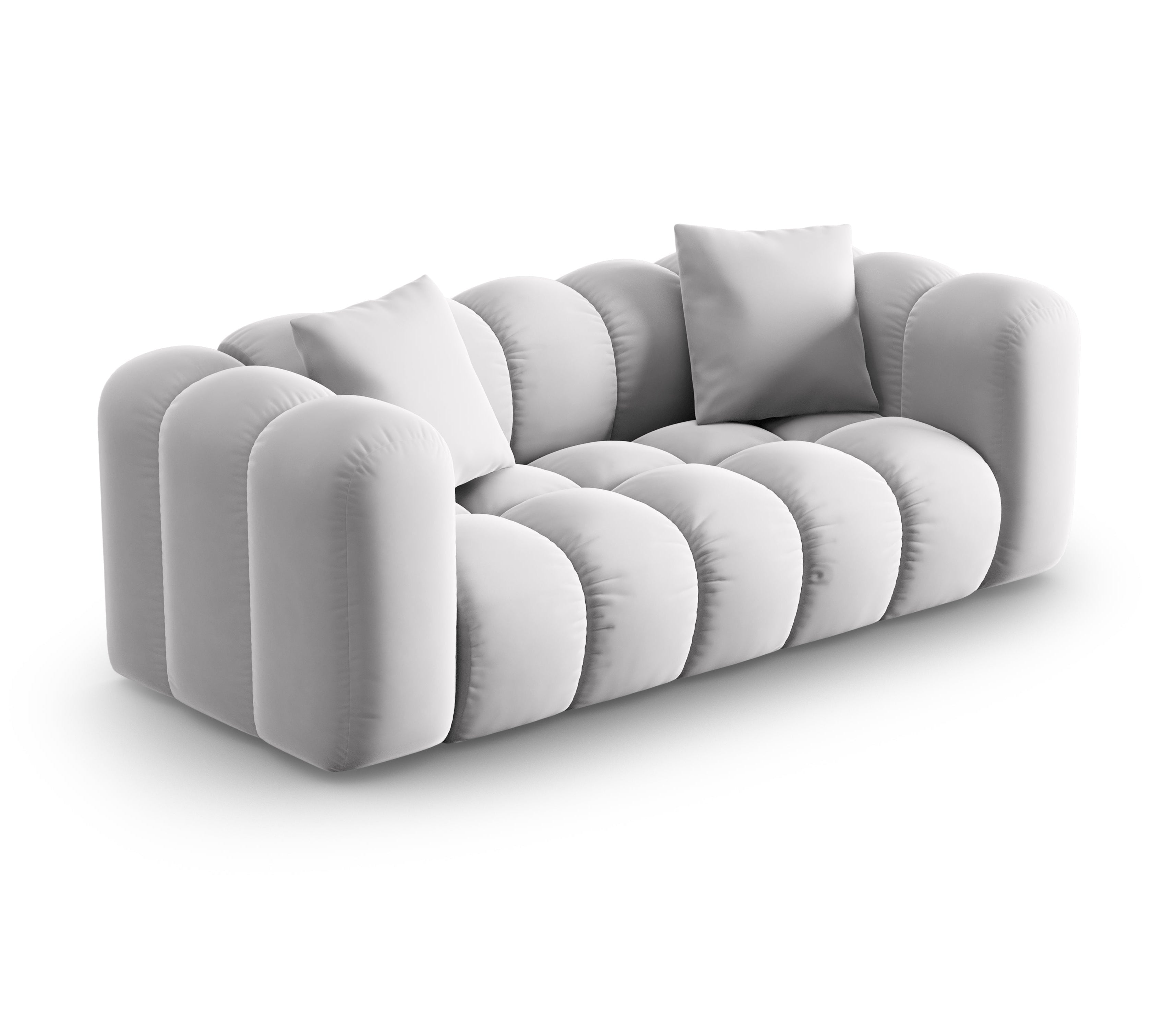 Sofa aksamitna 2-osobowa HALLEY srebrny