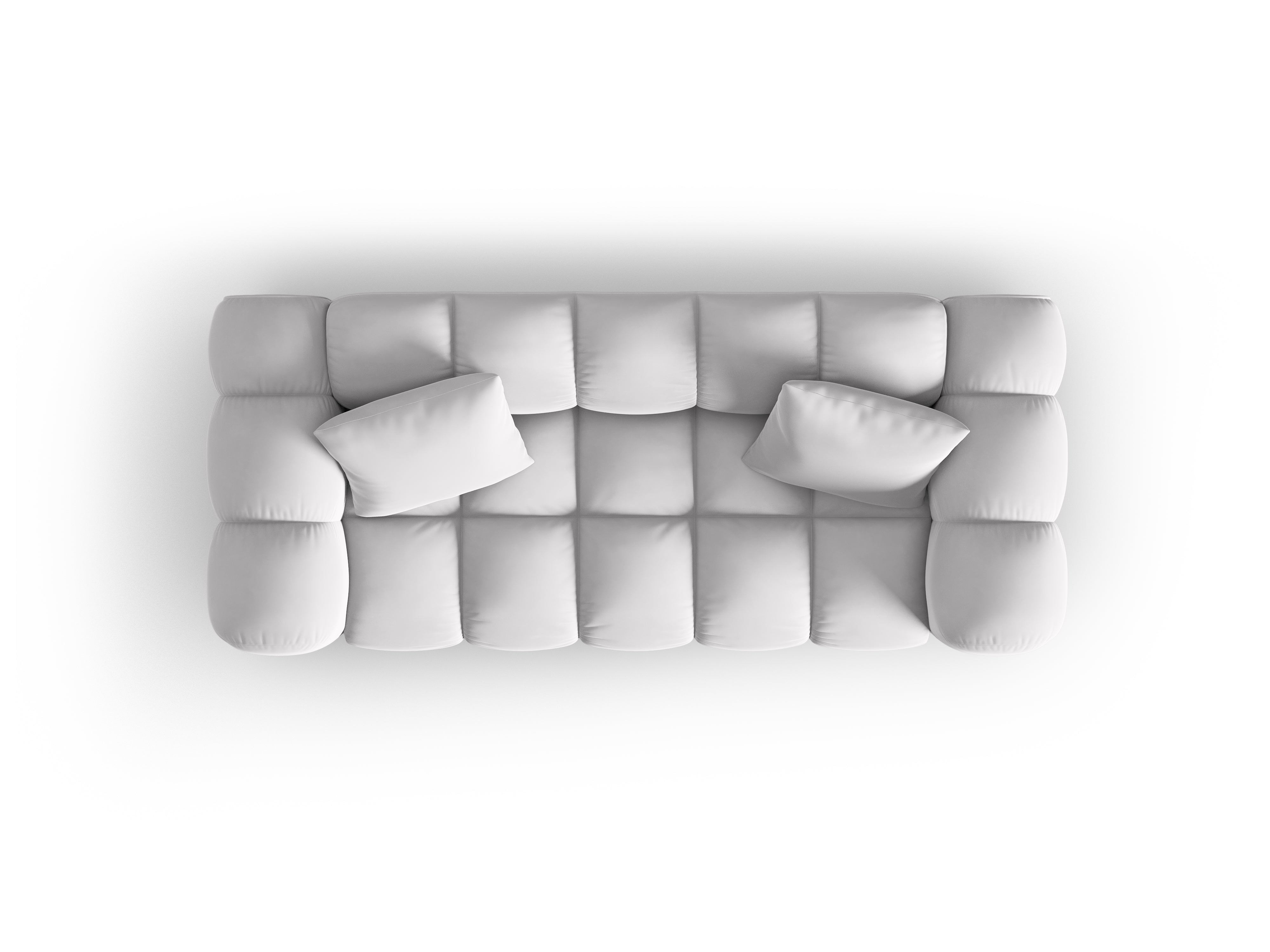 Sofa aksamitna 2-osobowa HALLEY srebrny