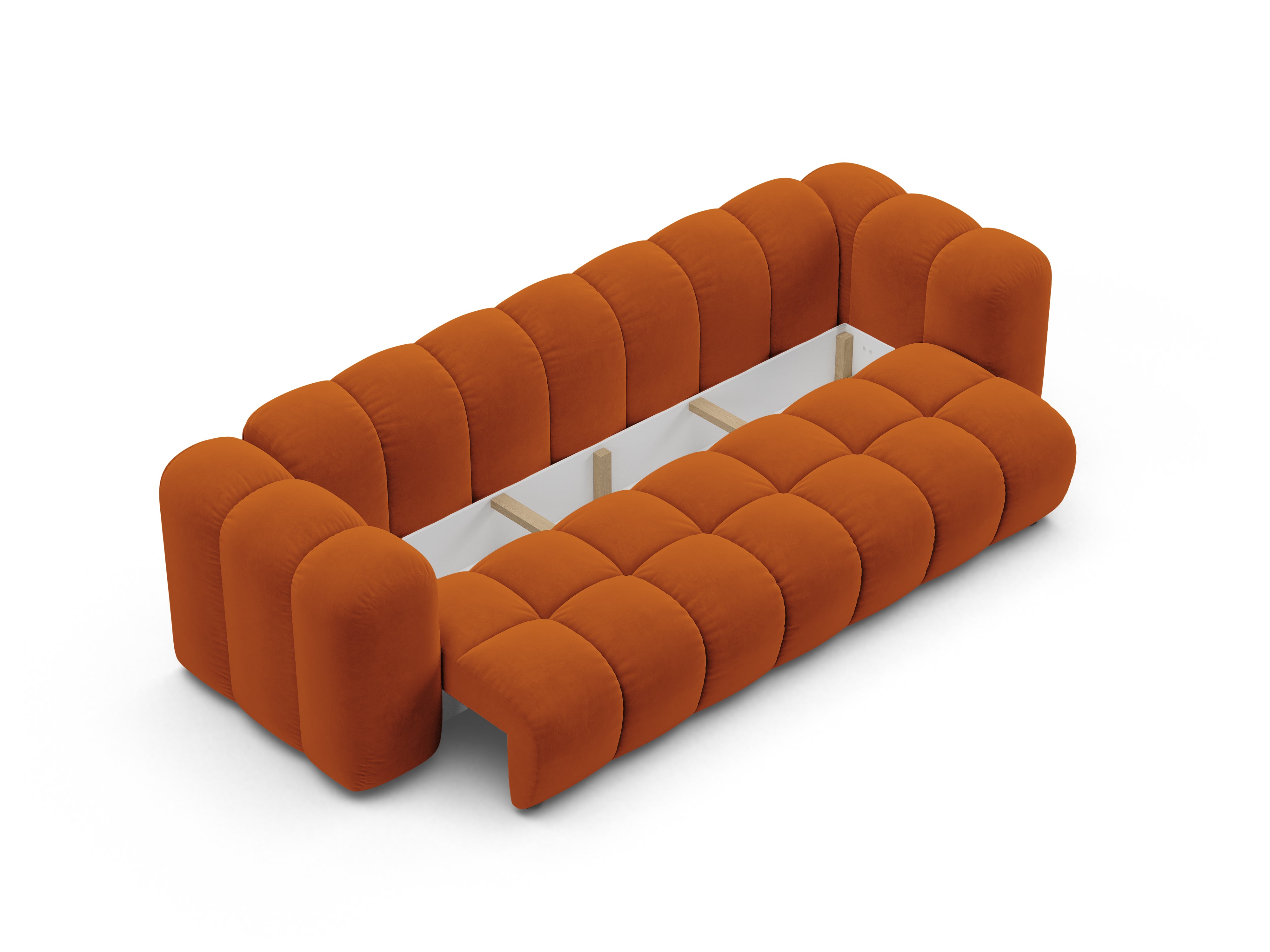 Sofa aksamitna z funkcją spania ASTRO rudy