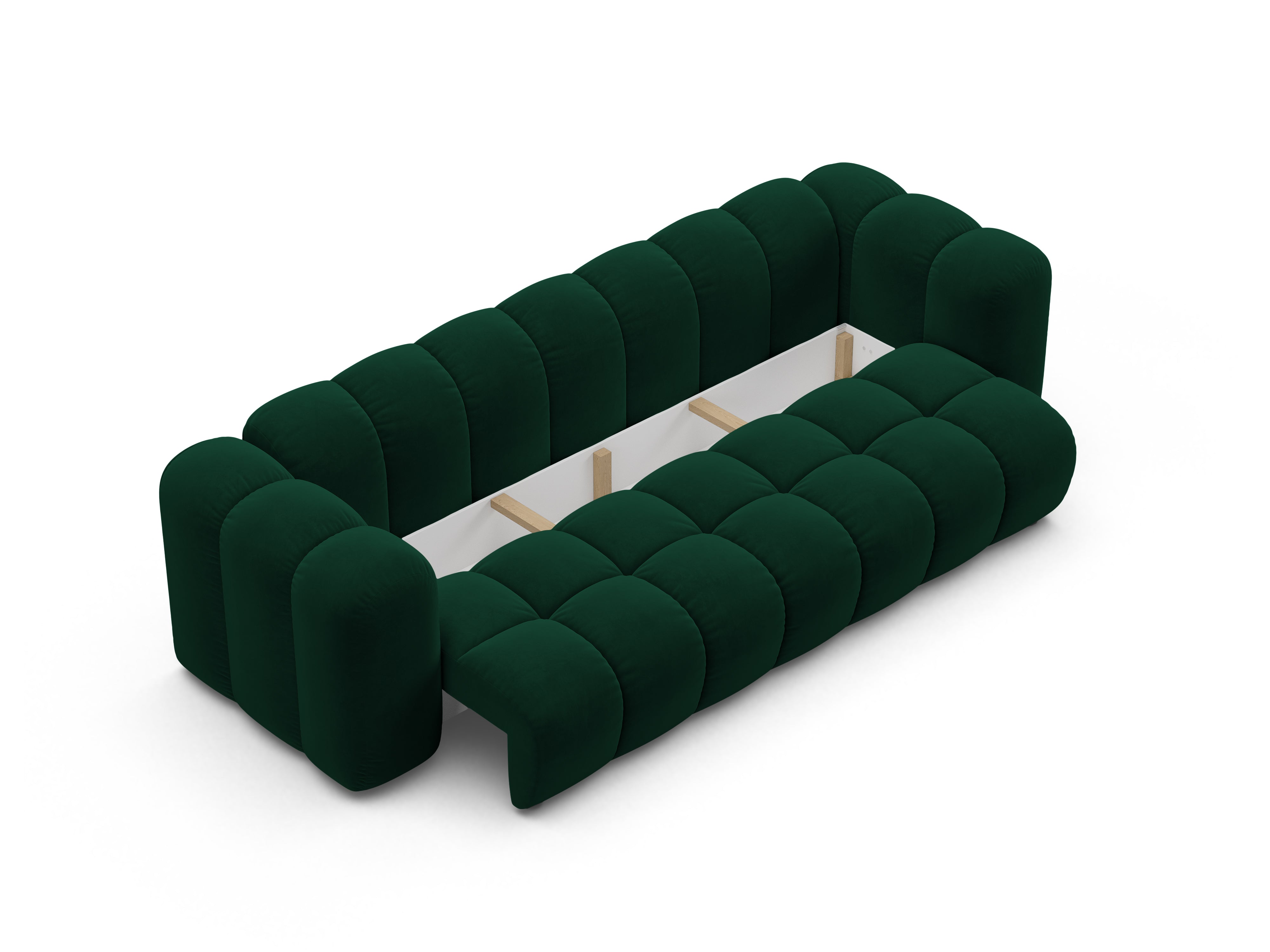 Sofa aksamitna z funkcją spania ASTRO butelkowa zieleń