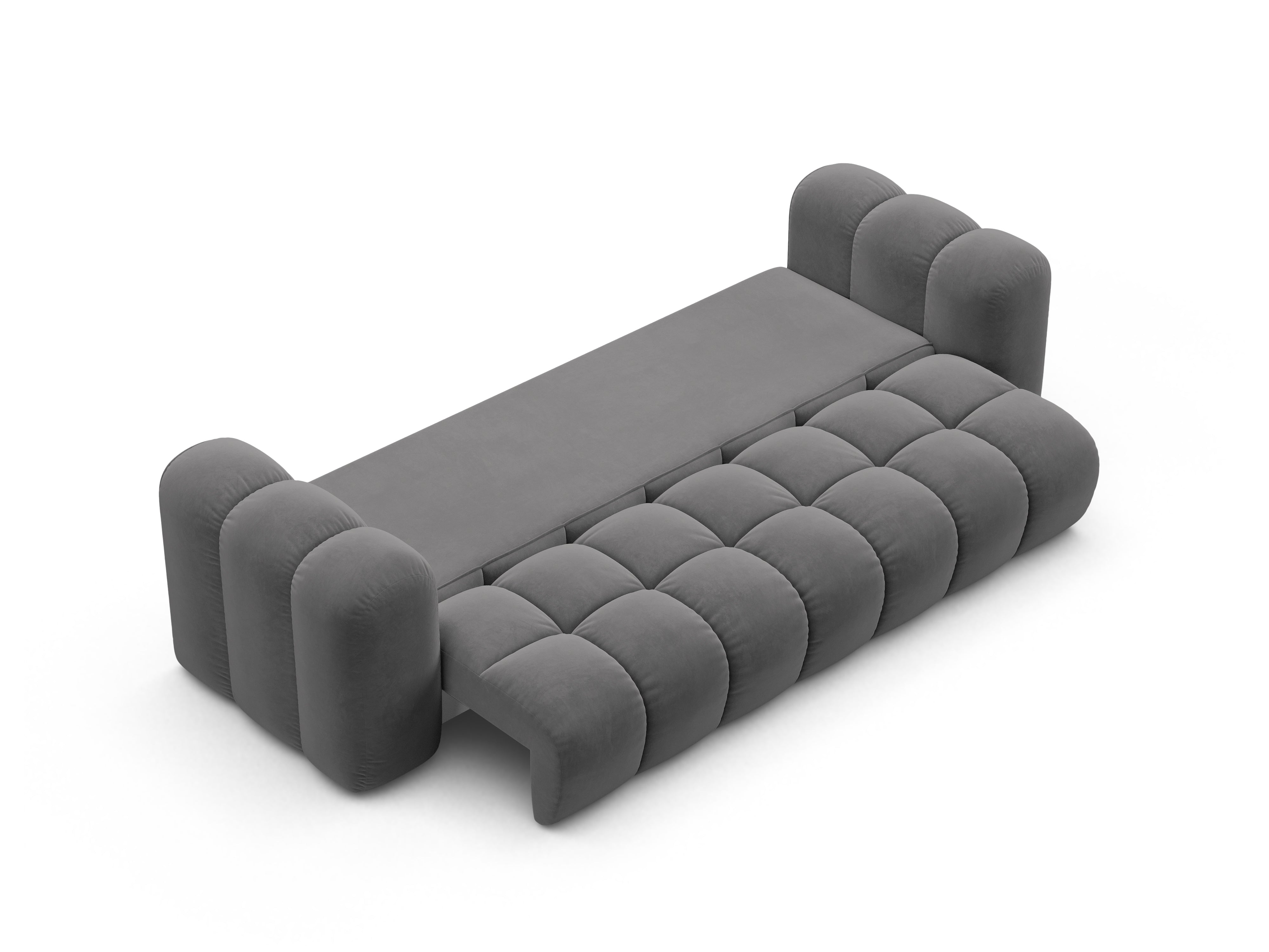 Sofa aksamitna z funkcją spania ASTRO szary