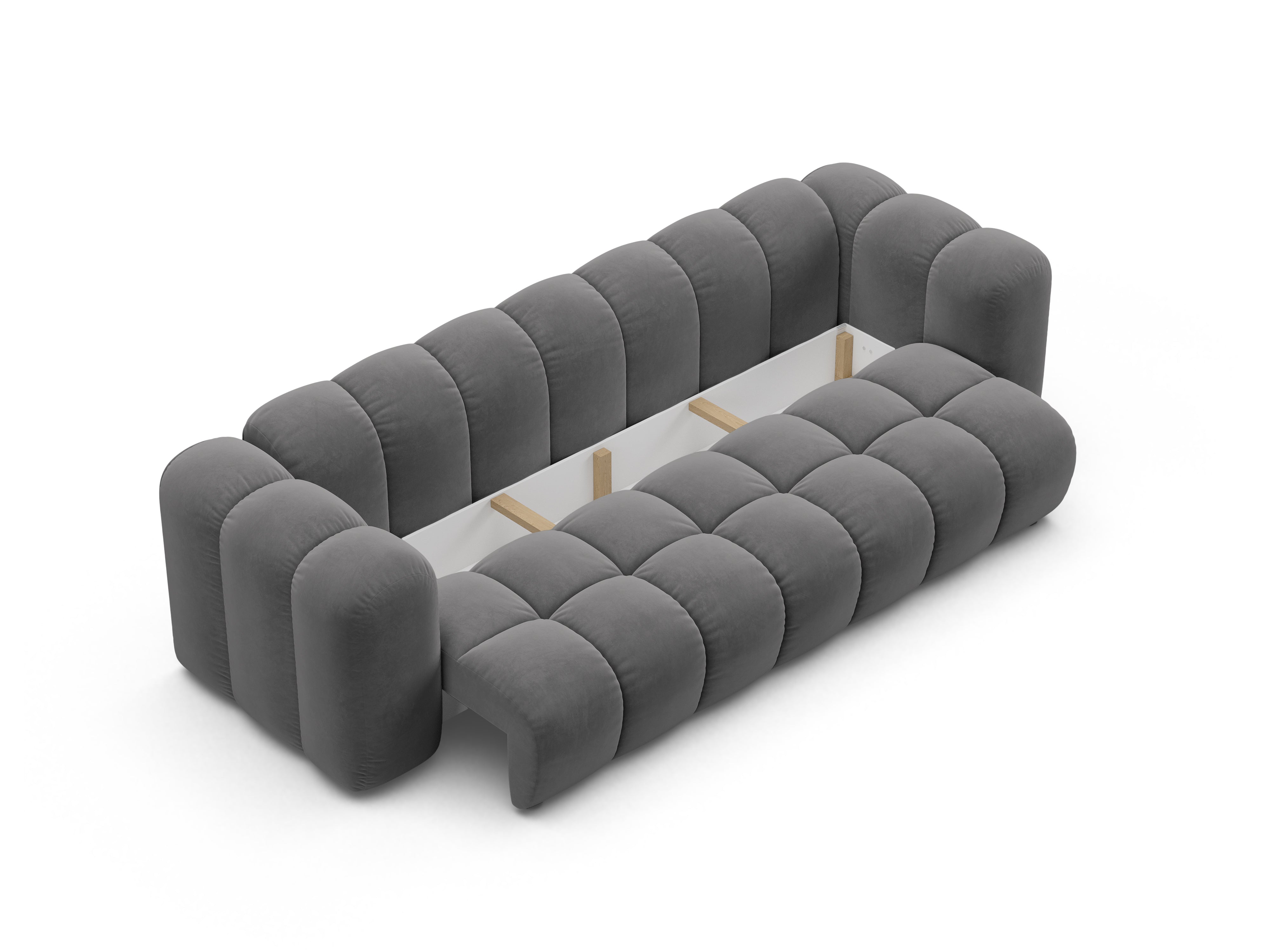 Sofa aksamitna z funkcją spania ASTRO szary