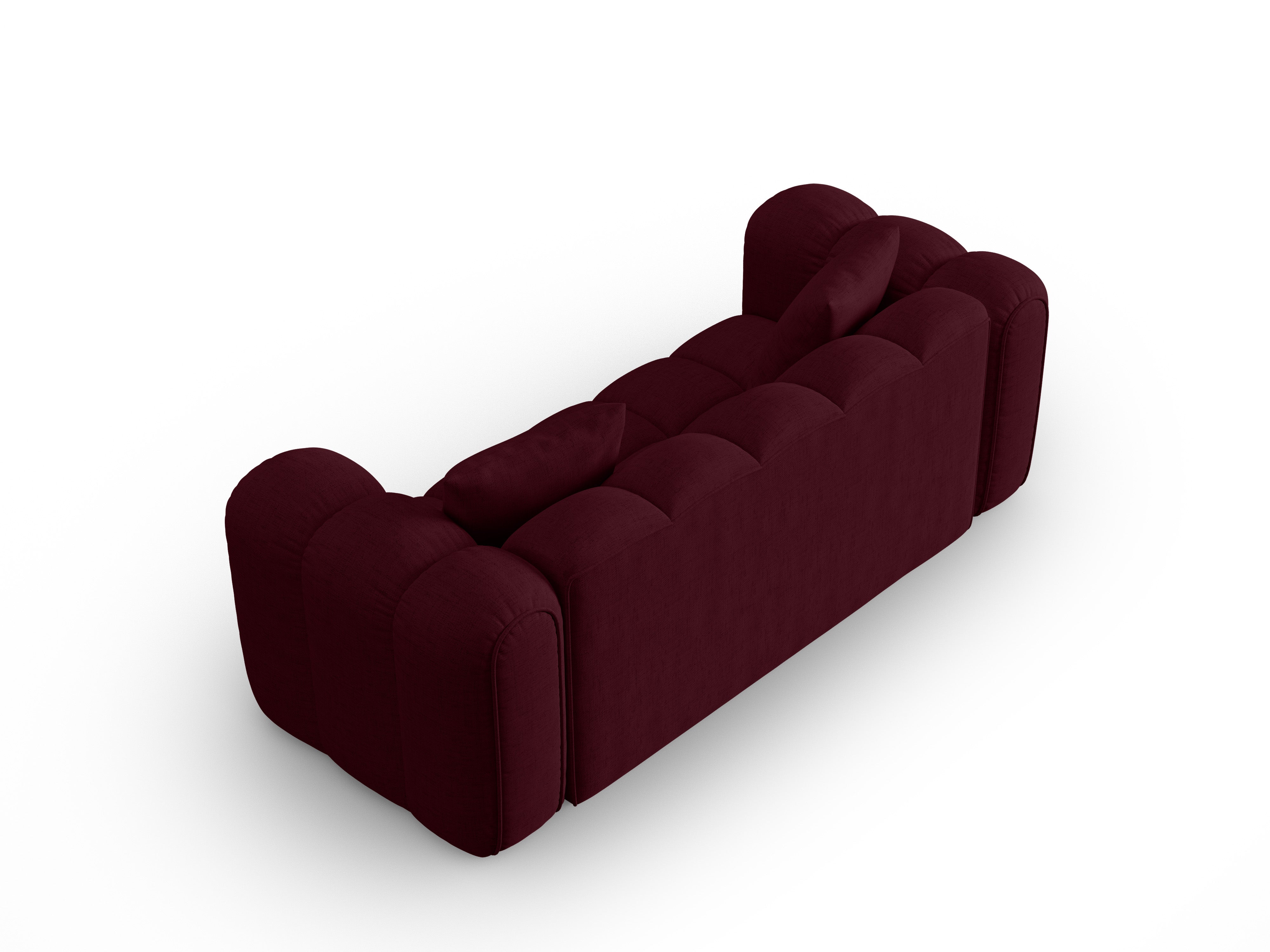 3-seater ASTRO sofa in burgundy chenille