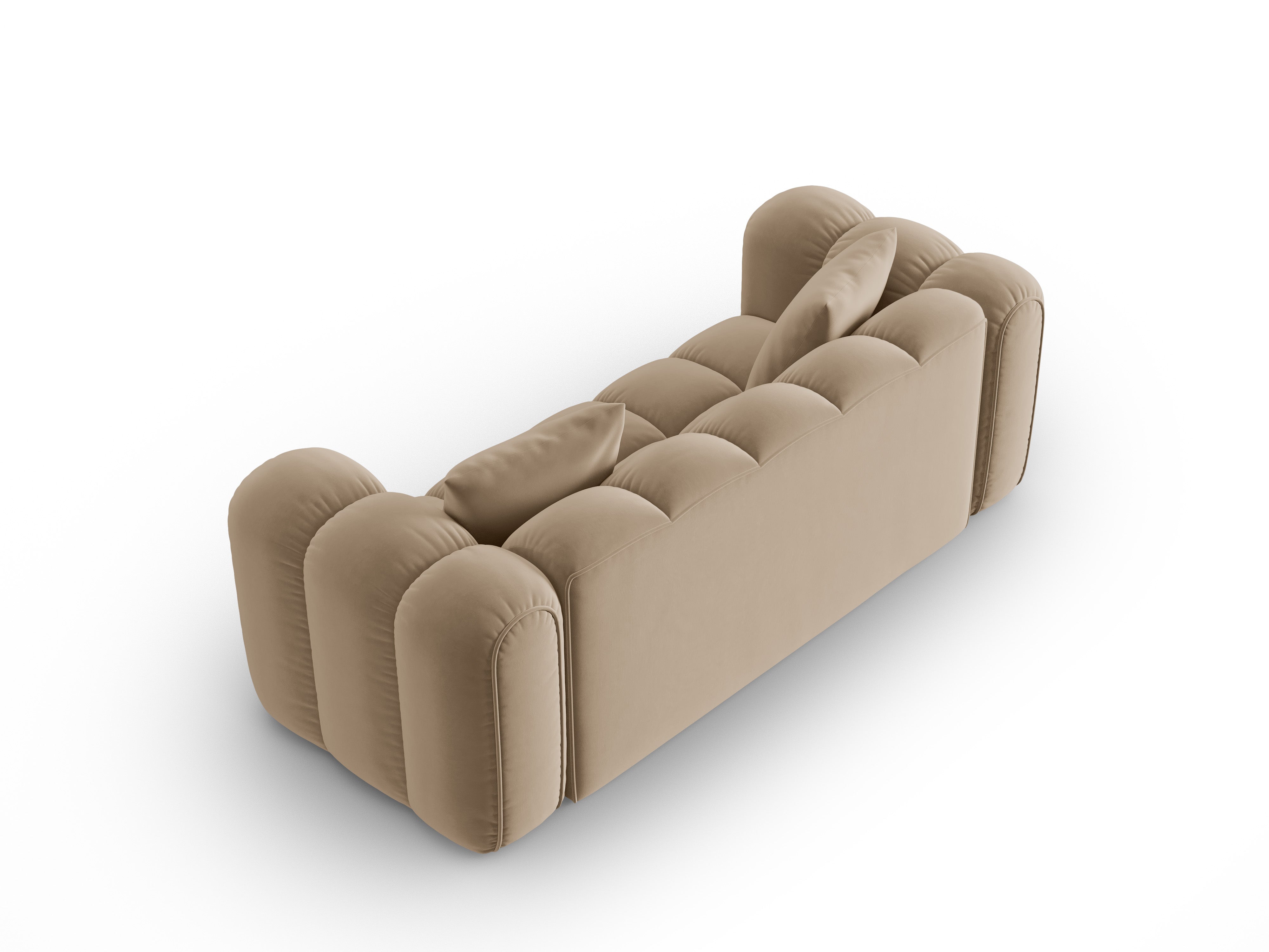 Sofa aksamitna 3-osobowa ASTRO piaskowy