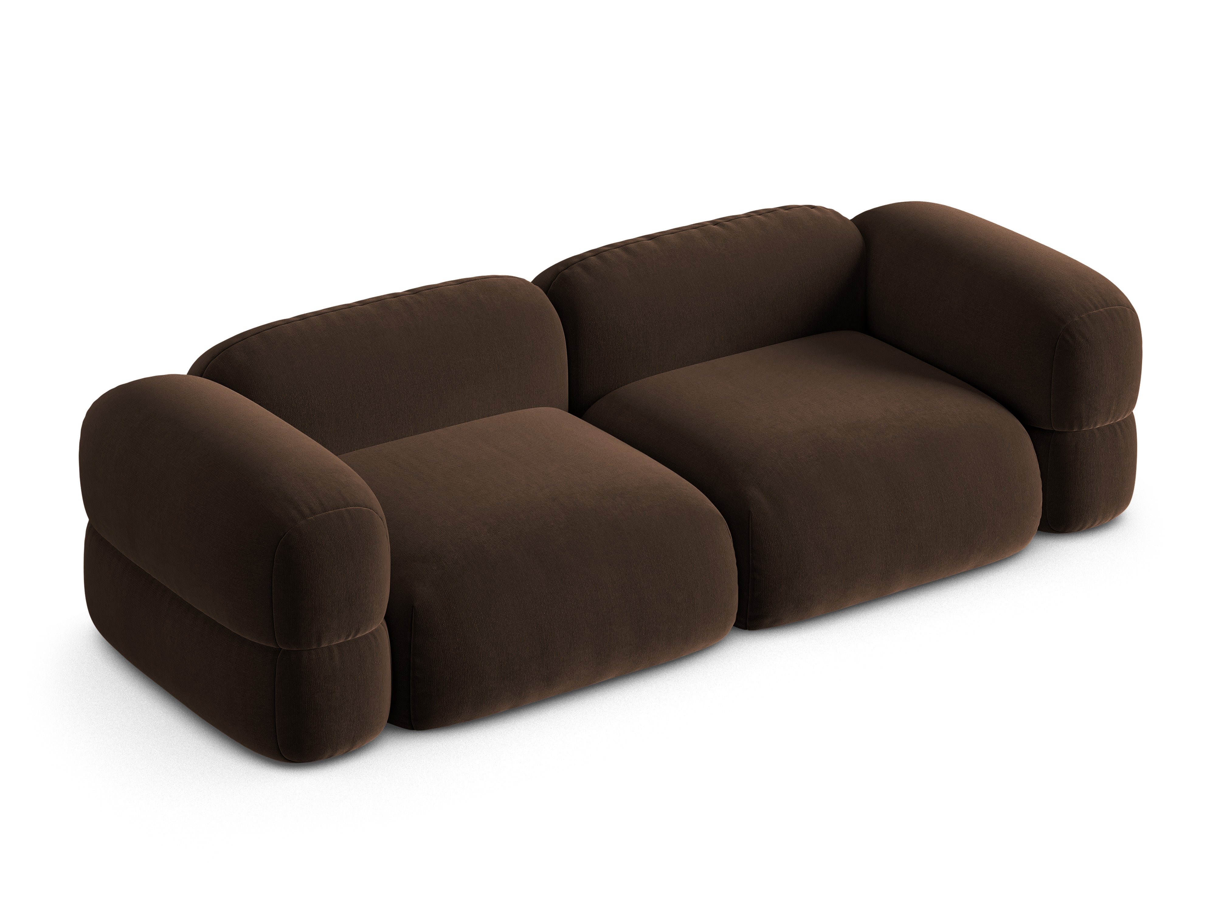Sofa aksamitna 4-osobowa ROGER czekoladowy