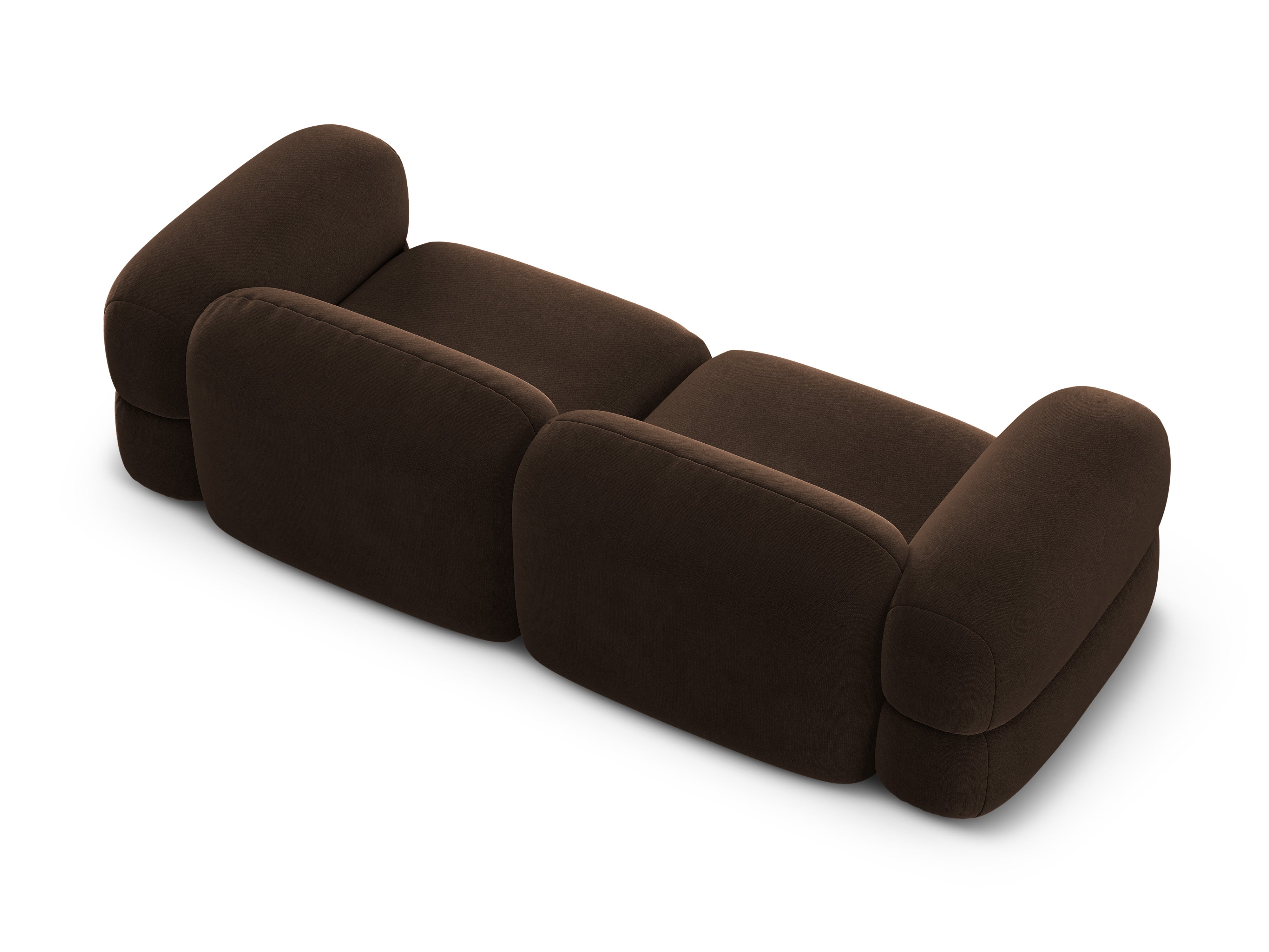 Sofa aksamitna 4-osobowa ROGER czekoladowy