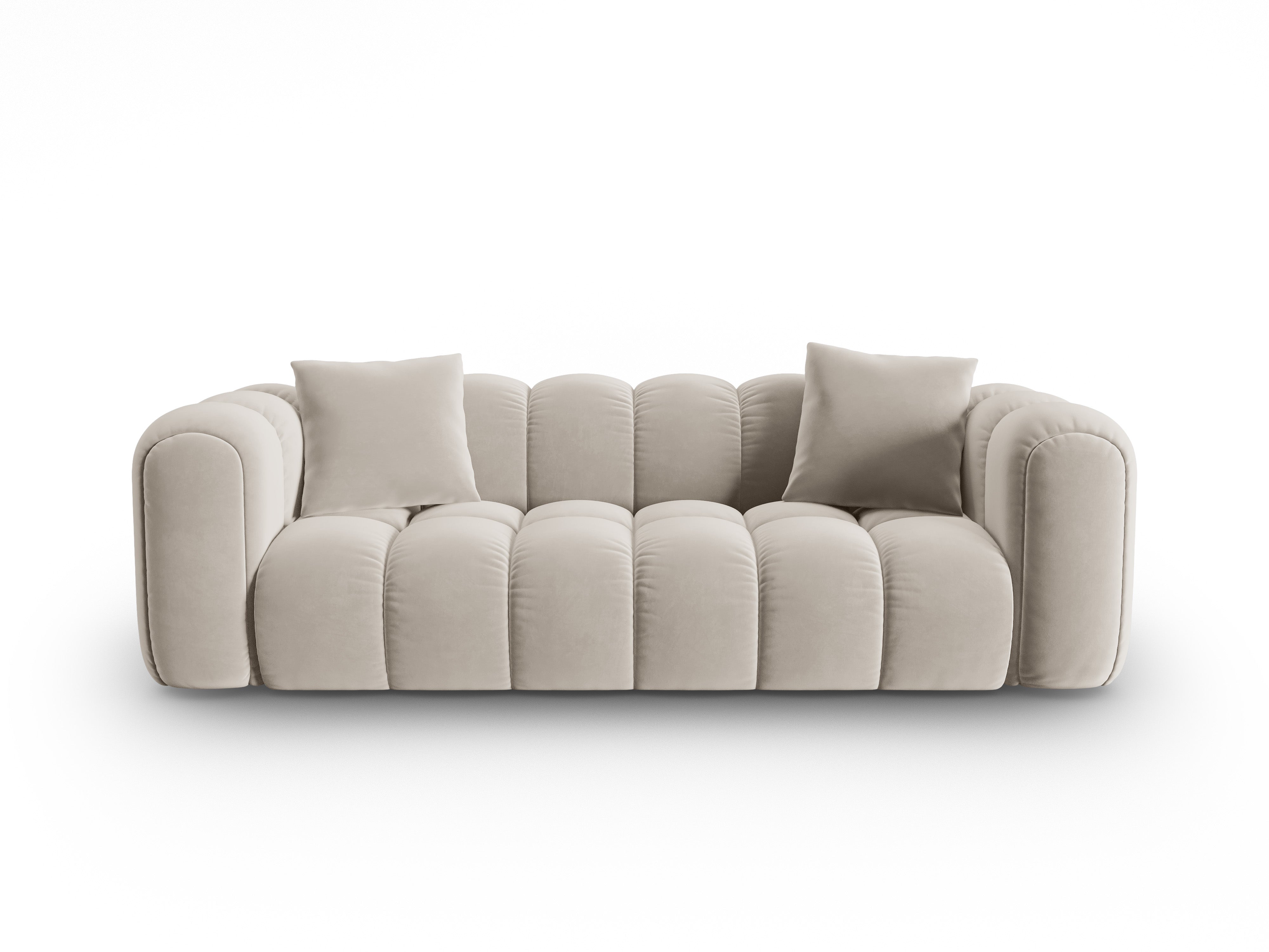 Velvet sofa for 4 people ASTRO ecru