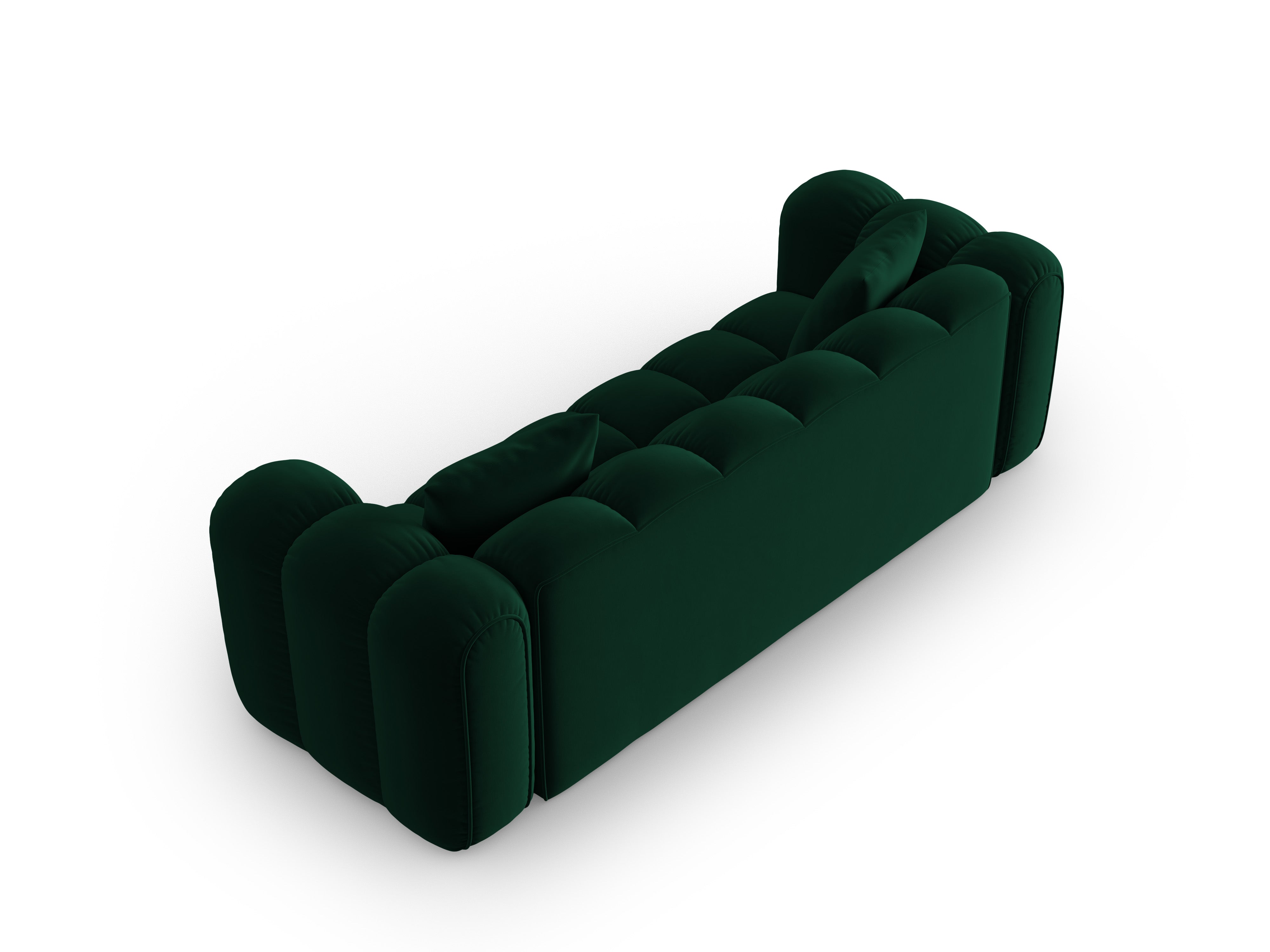 Sofa aus Samt für 4 Personen ASTRO in Flaschengrün