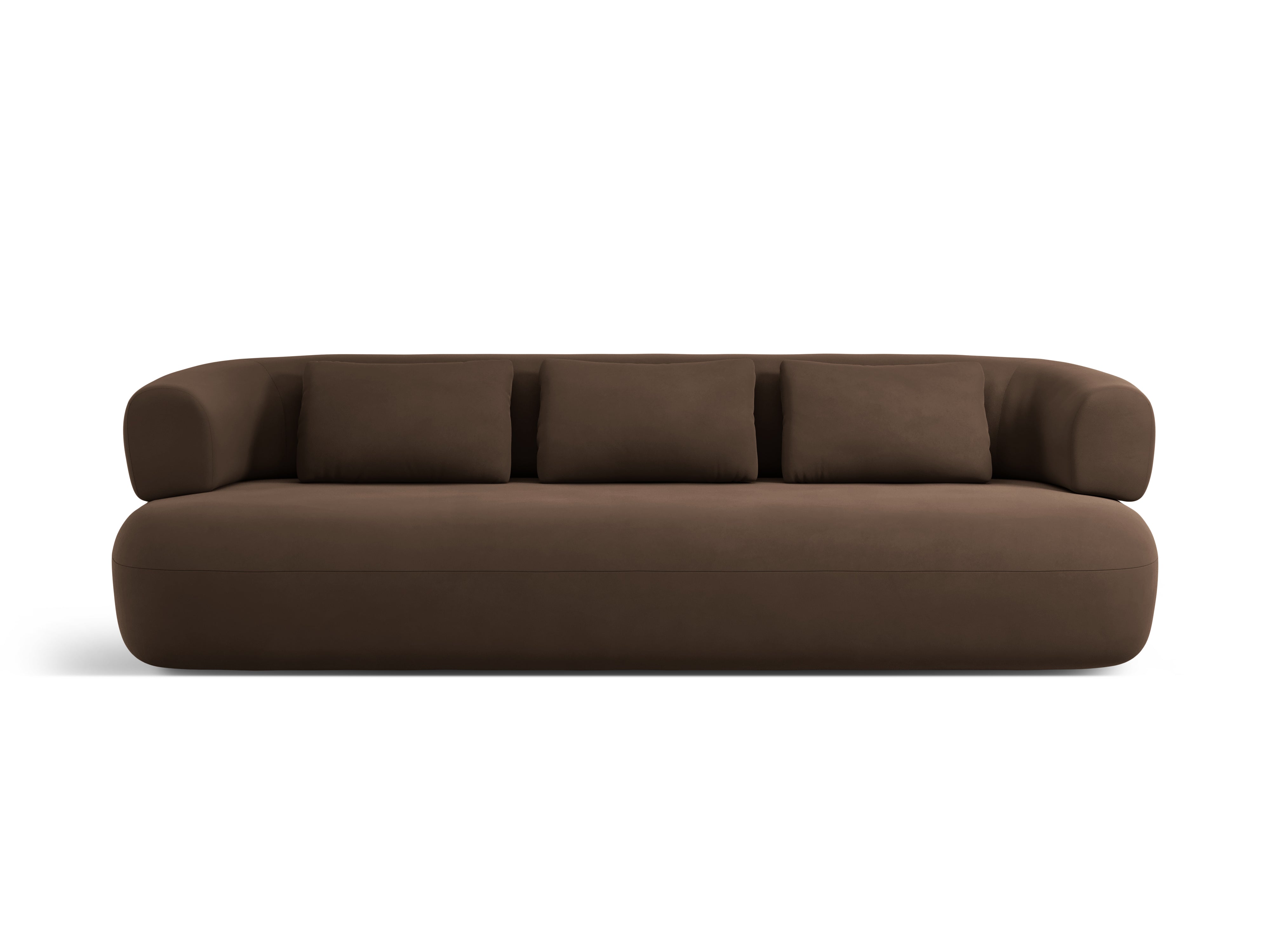 Sofa aksamitna 4-osobowa ALDRIN czekoladowy