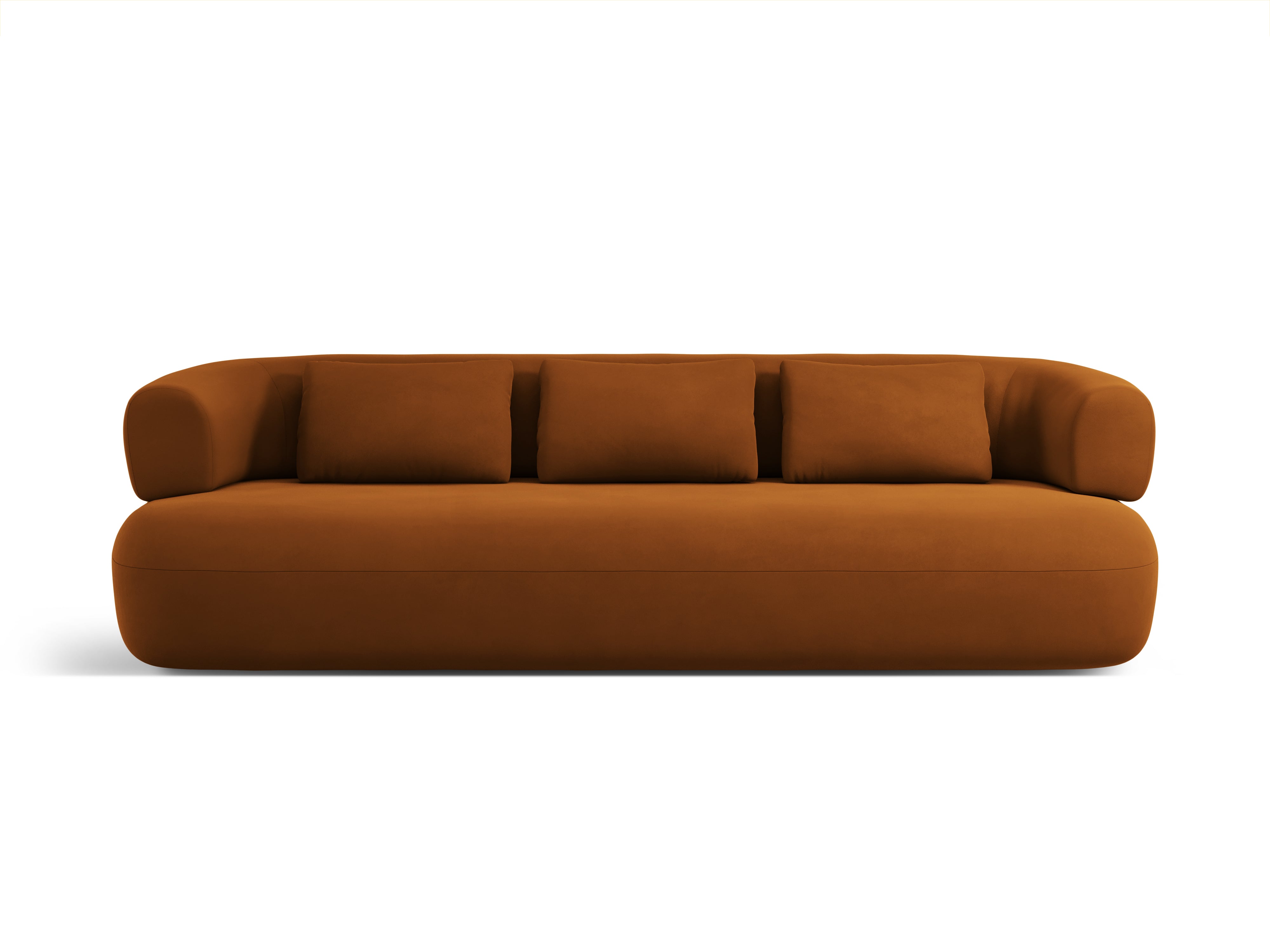 Sofa aksamitna 4-osobowa ALDRIN ceglany