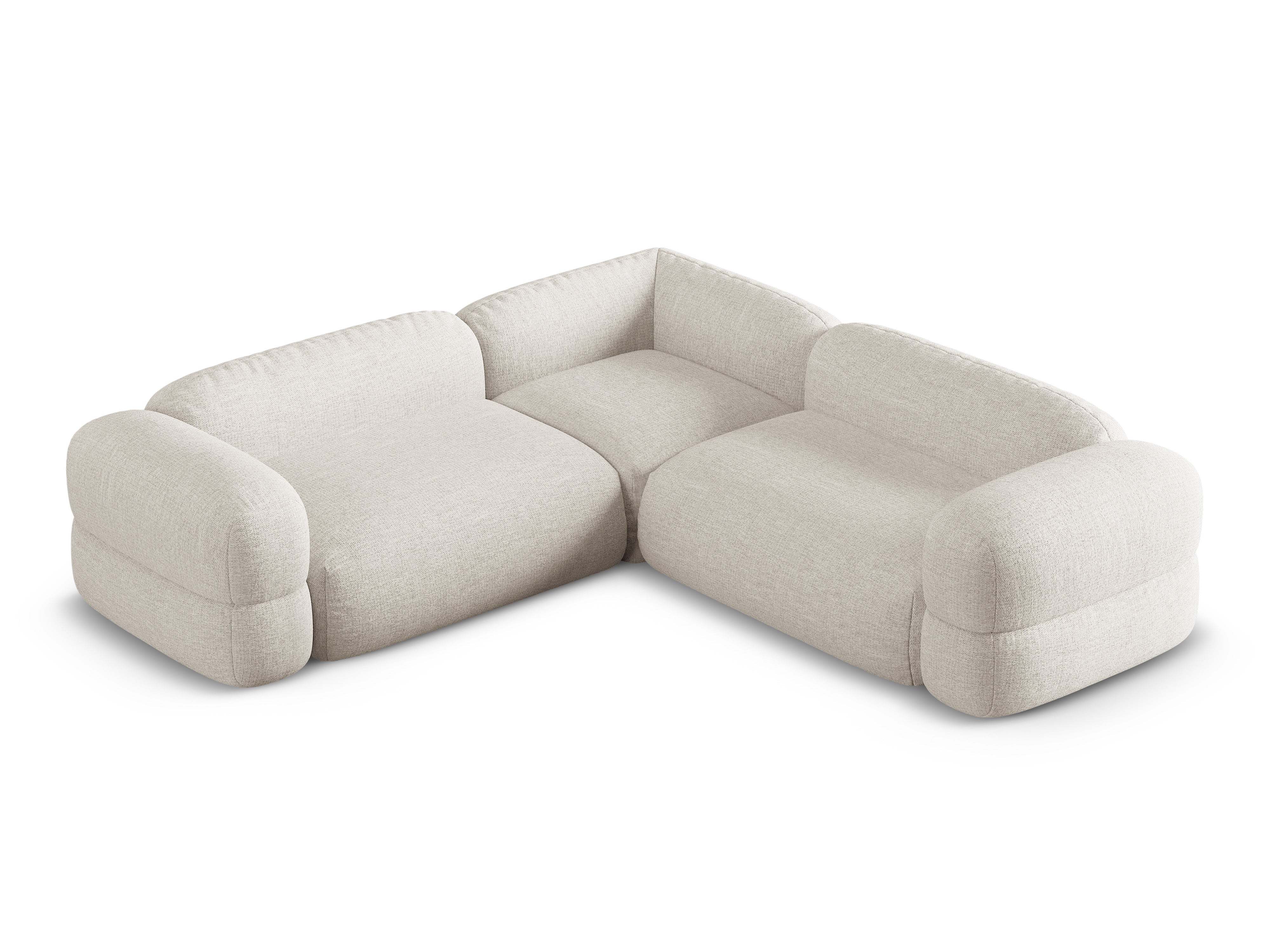 Symmetrische Eckcouch ROGER beige Chenille
