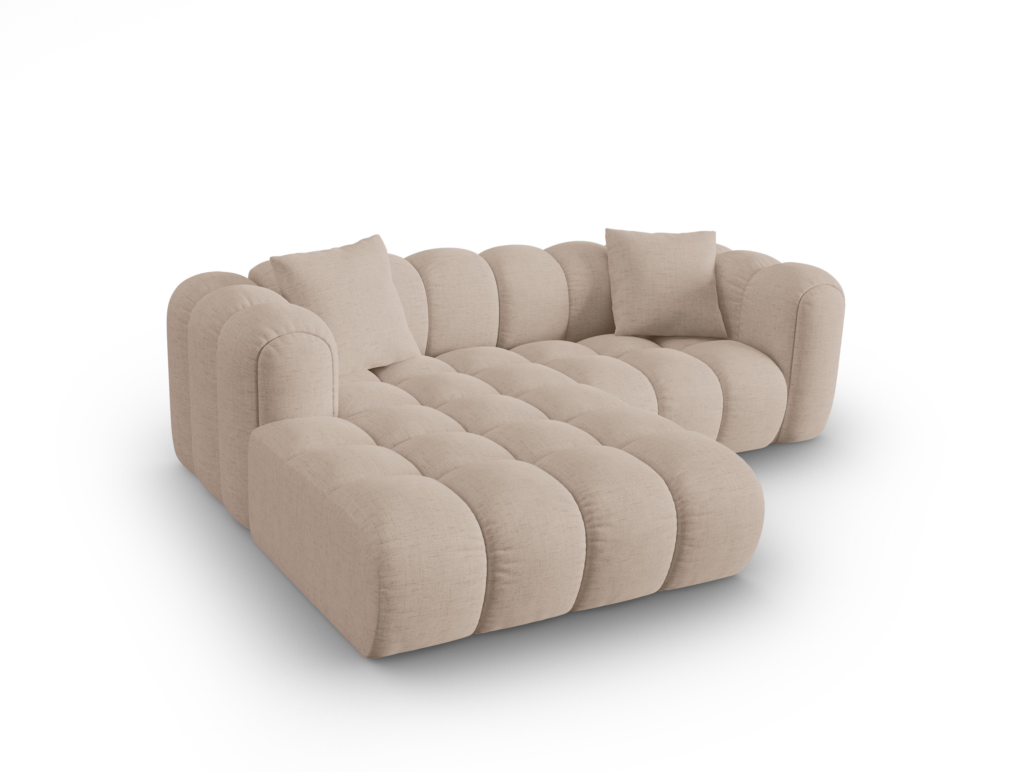 3-seater left-facing corner sofa ASTRO cappuccino chenille