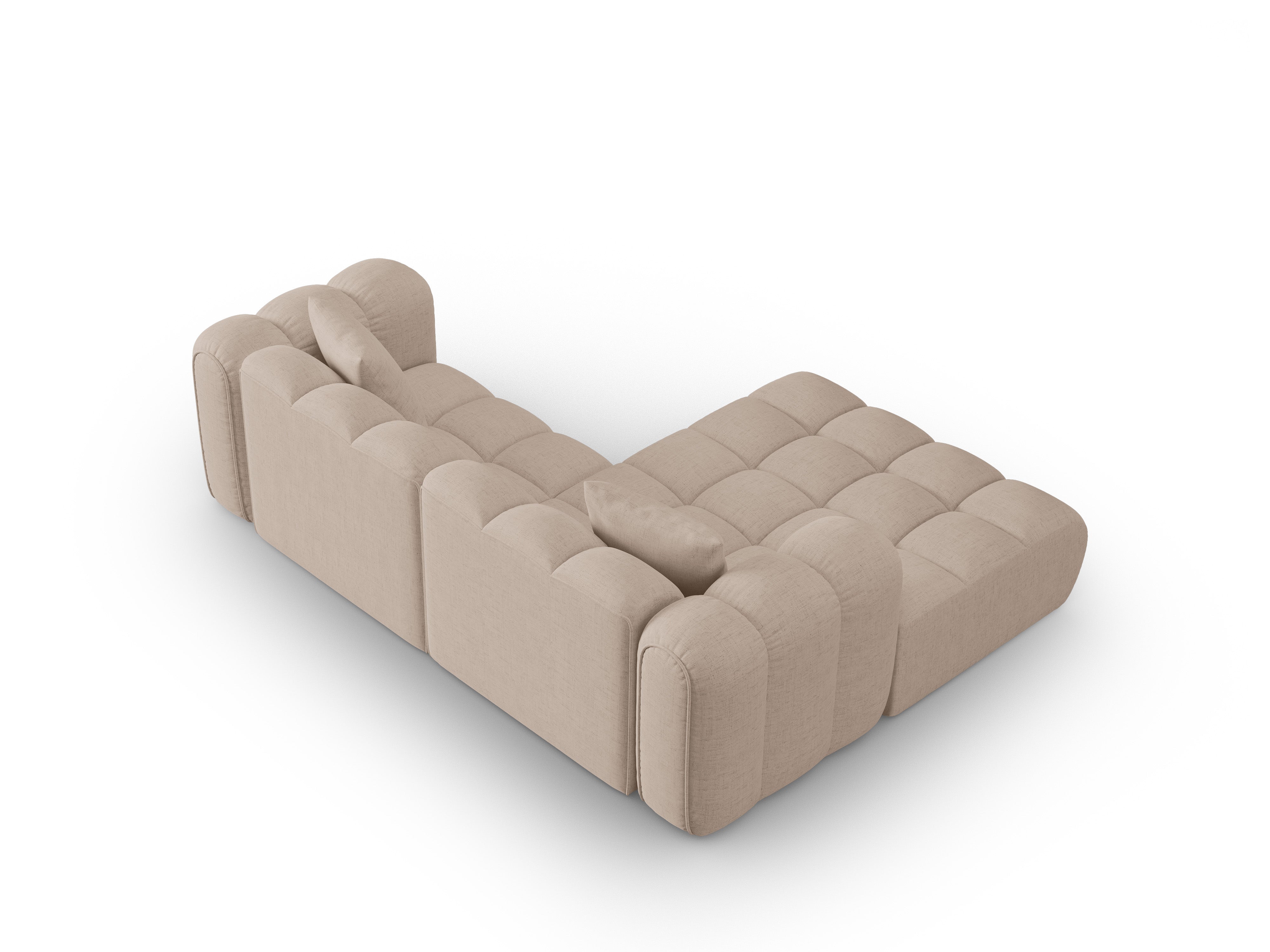 3-seater left-facing corner sofa ASTRO cappuccino chenille