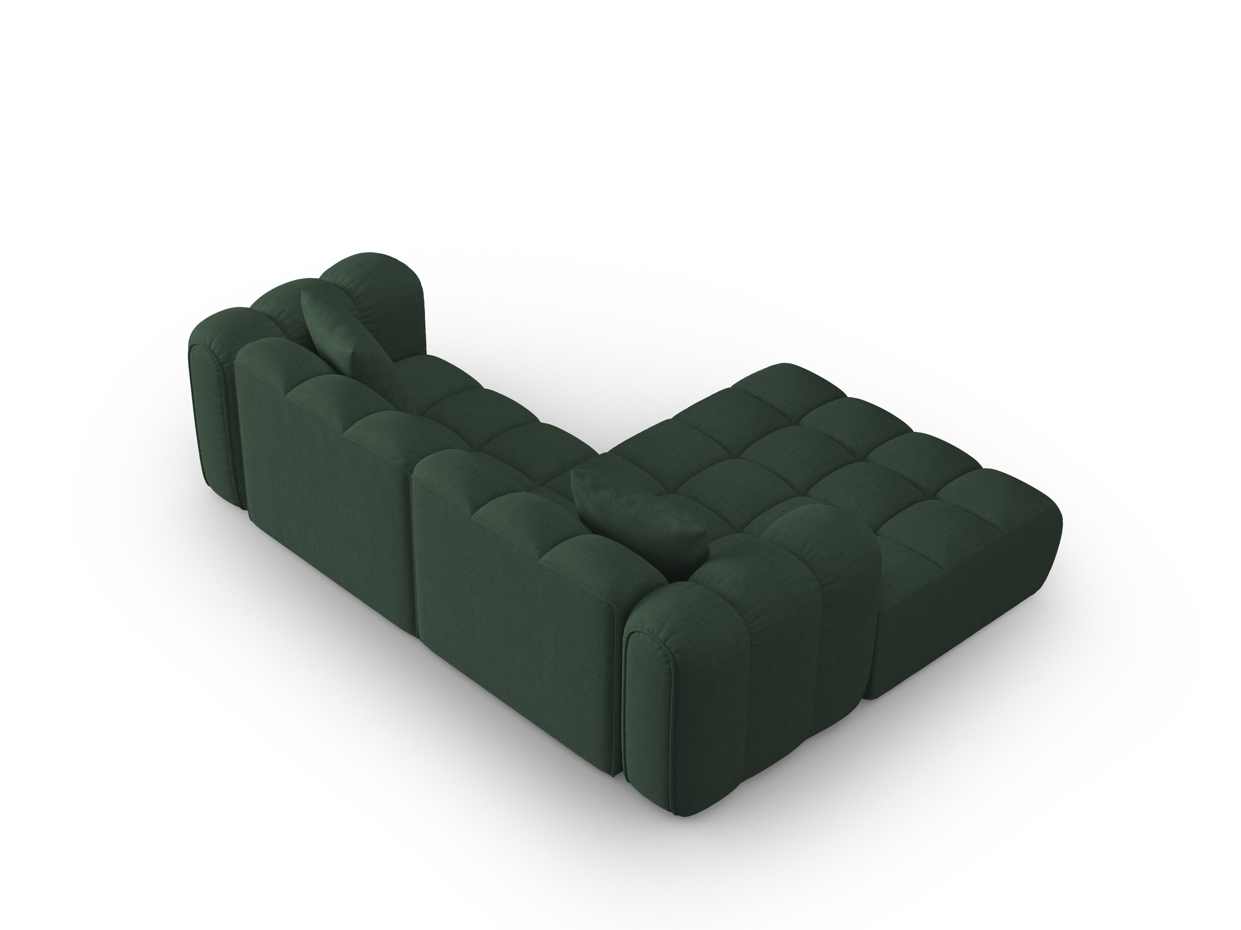 Left-facing 3-seater corner sofa ASTRO sea green chenille