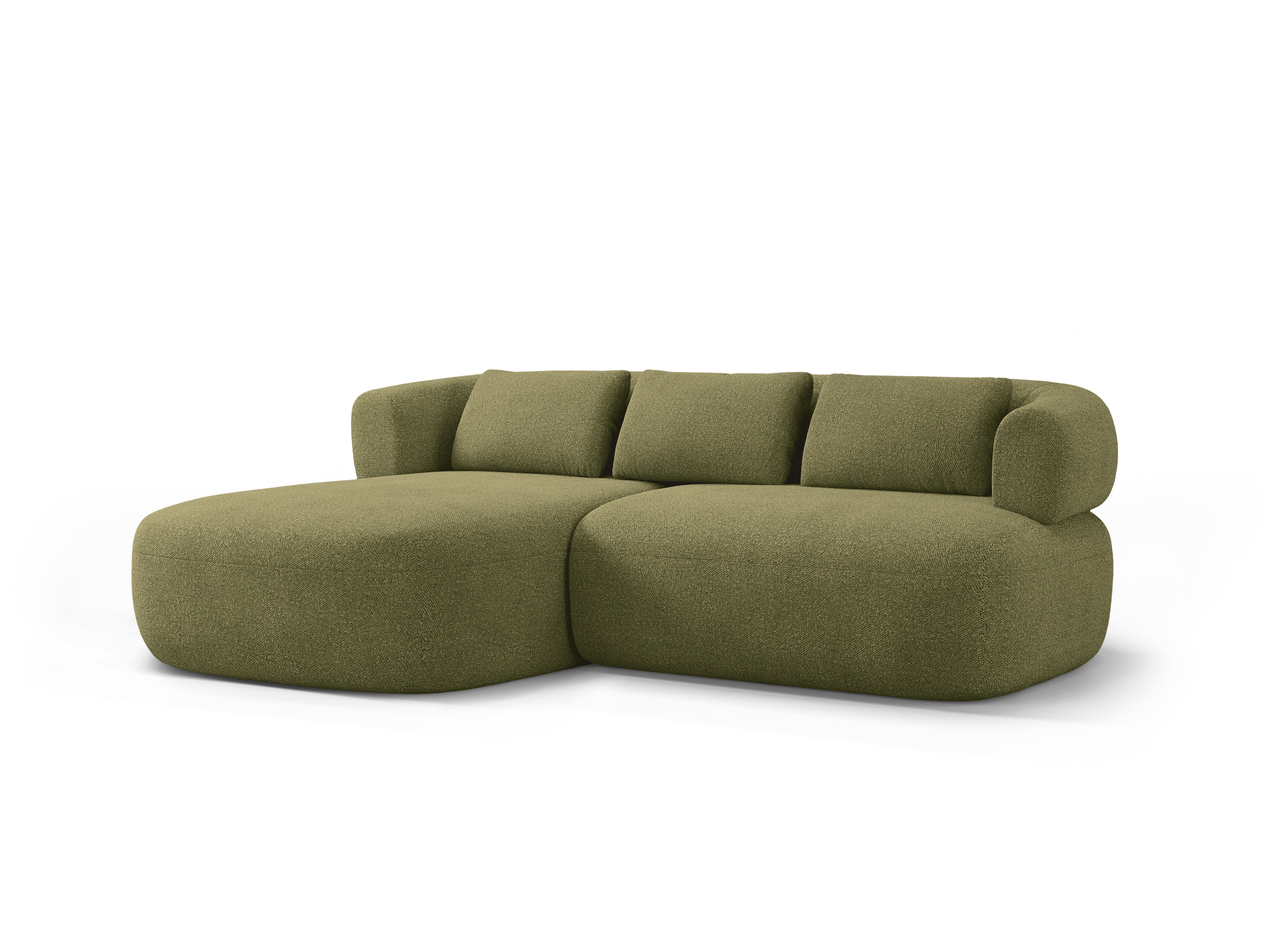 Narożnik 2-osobowy lewostronny ALDRIN zielony boucle