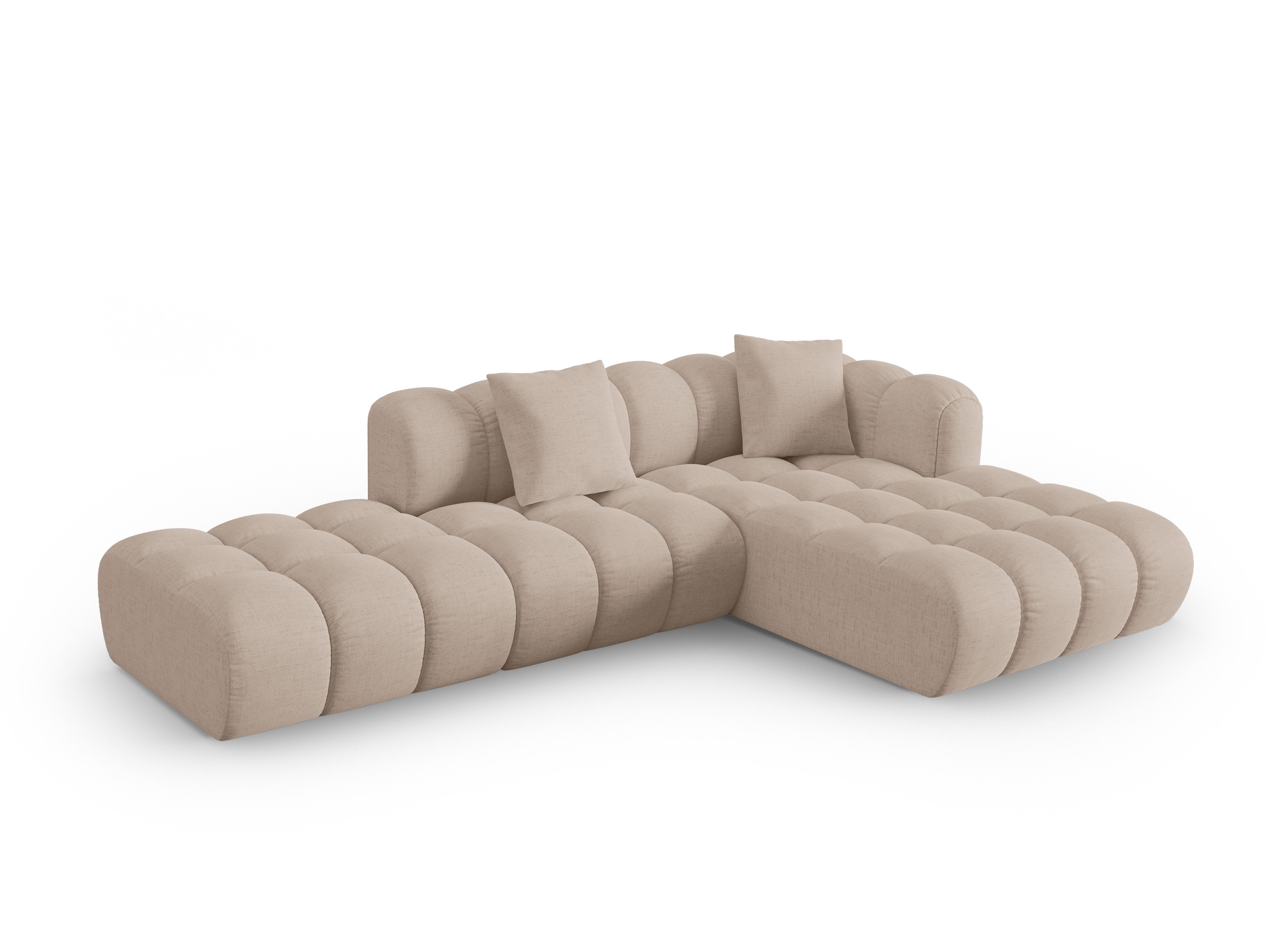 Offene rechteckige Eckcouch ASTRO cappuccino Chenille