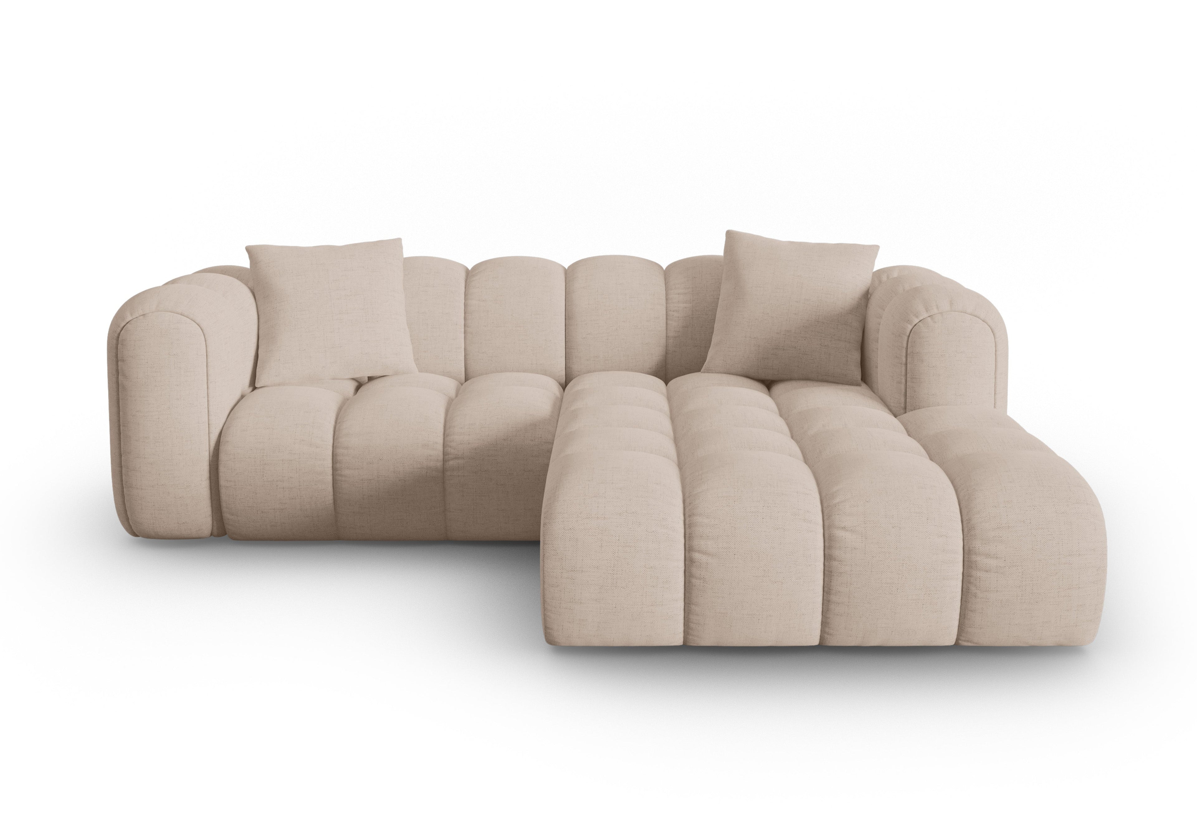 Right-facing 3-seater corner sofa ASTRO cappuccino chenille