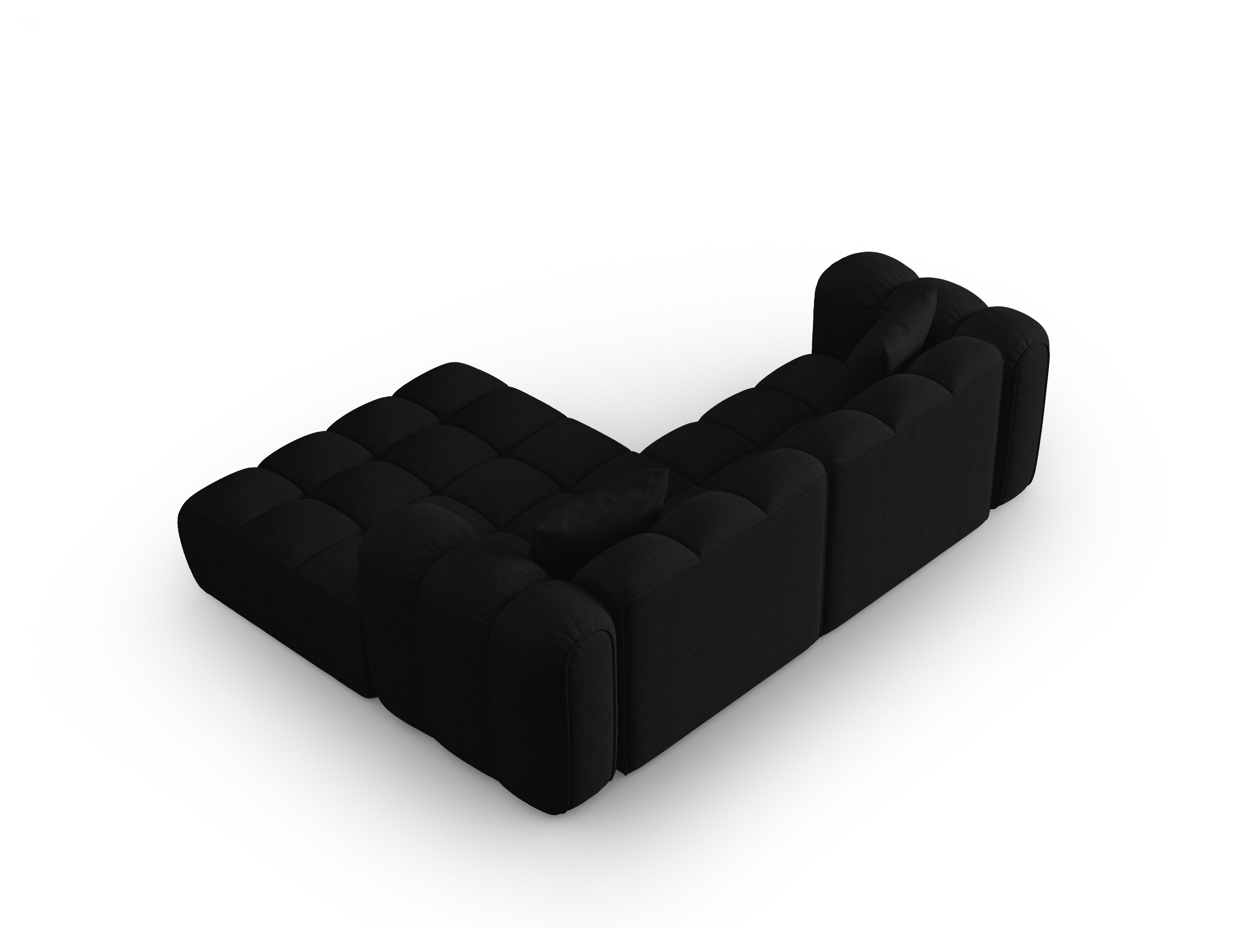 3-sitziger rechter Ecksofa ASTRO schwarzer Chenille