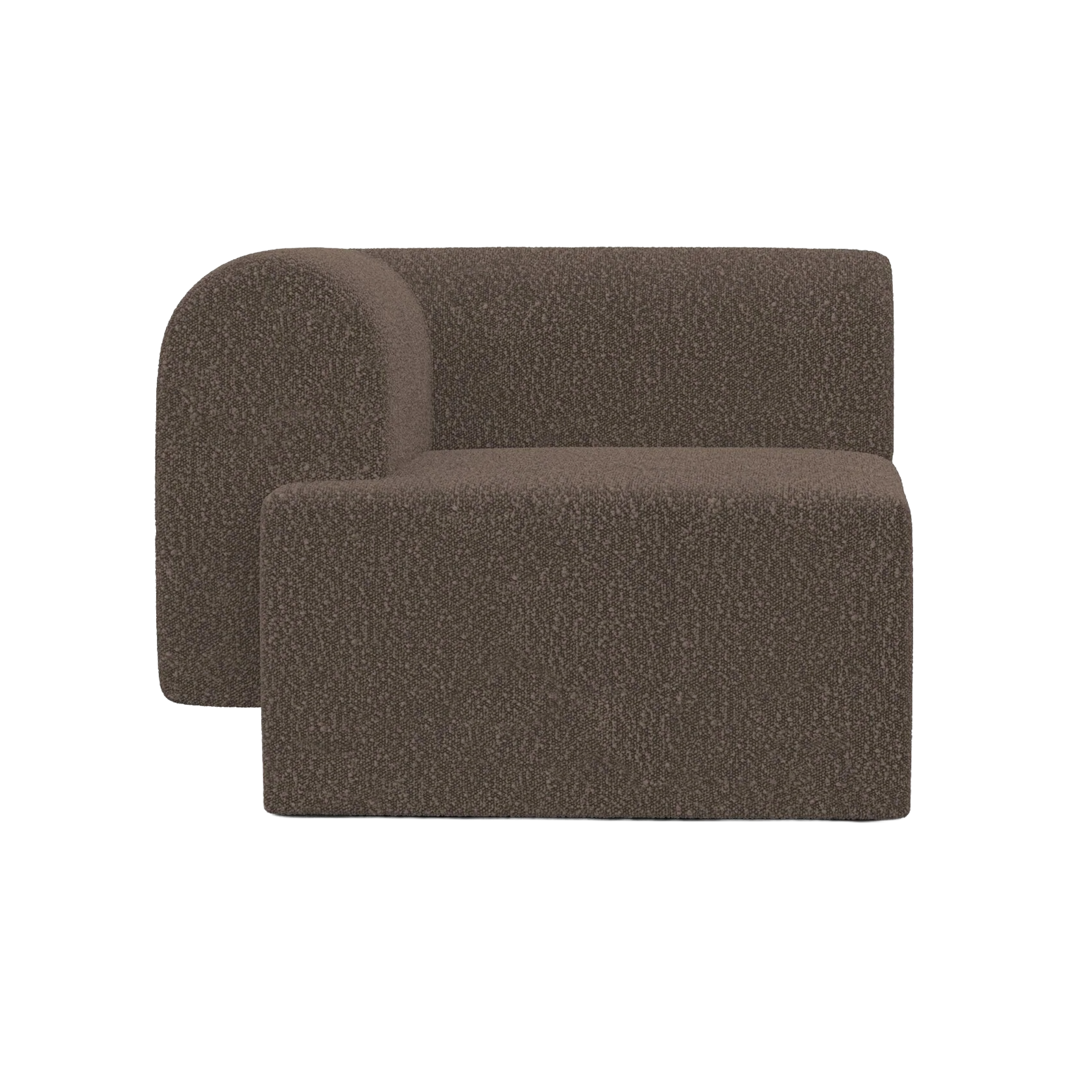 Sofa modulowa TORI - moduł lewostronny brązowy boucle