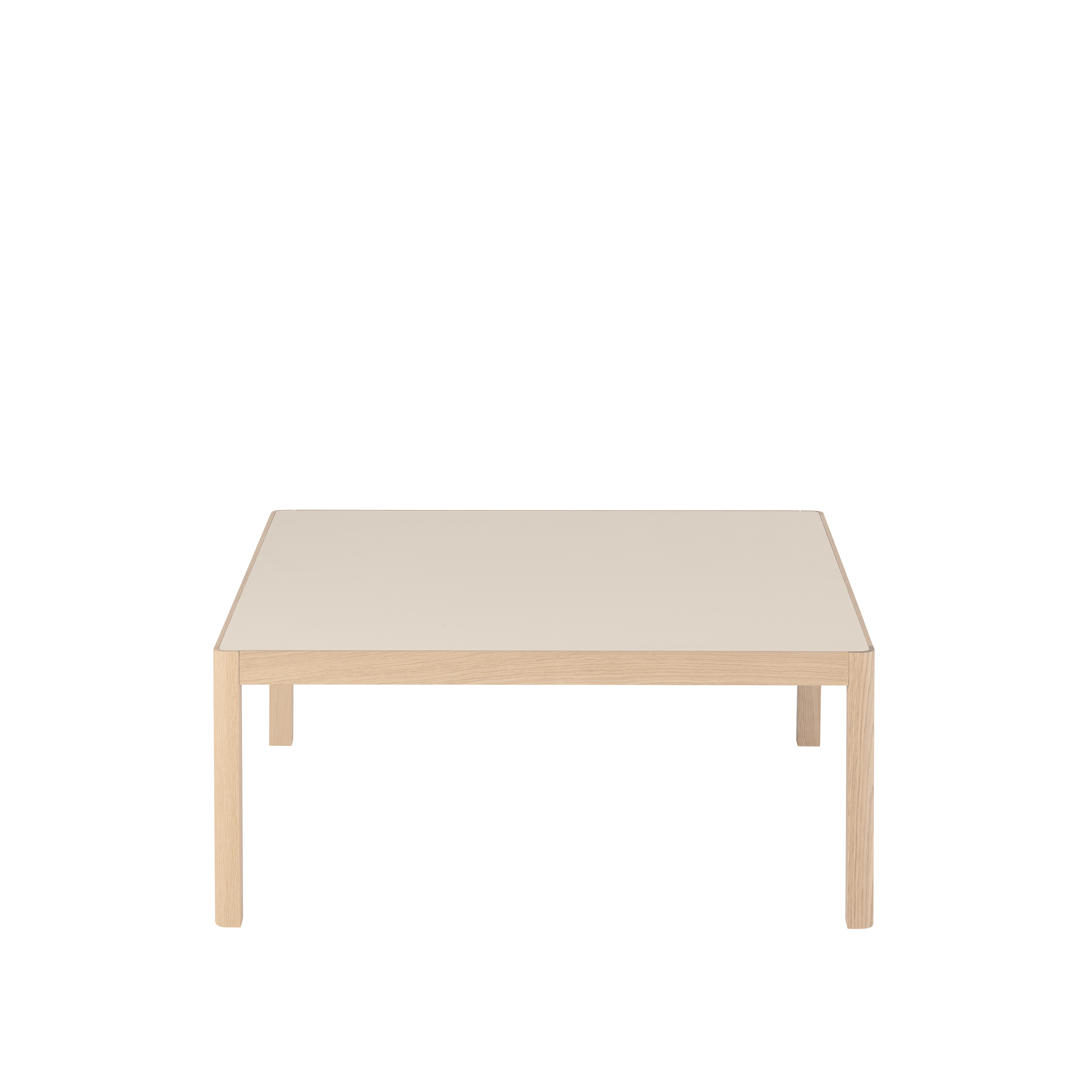 Stolik kawowy WORKSHOP szare linoleum z dębową podstawą