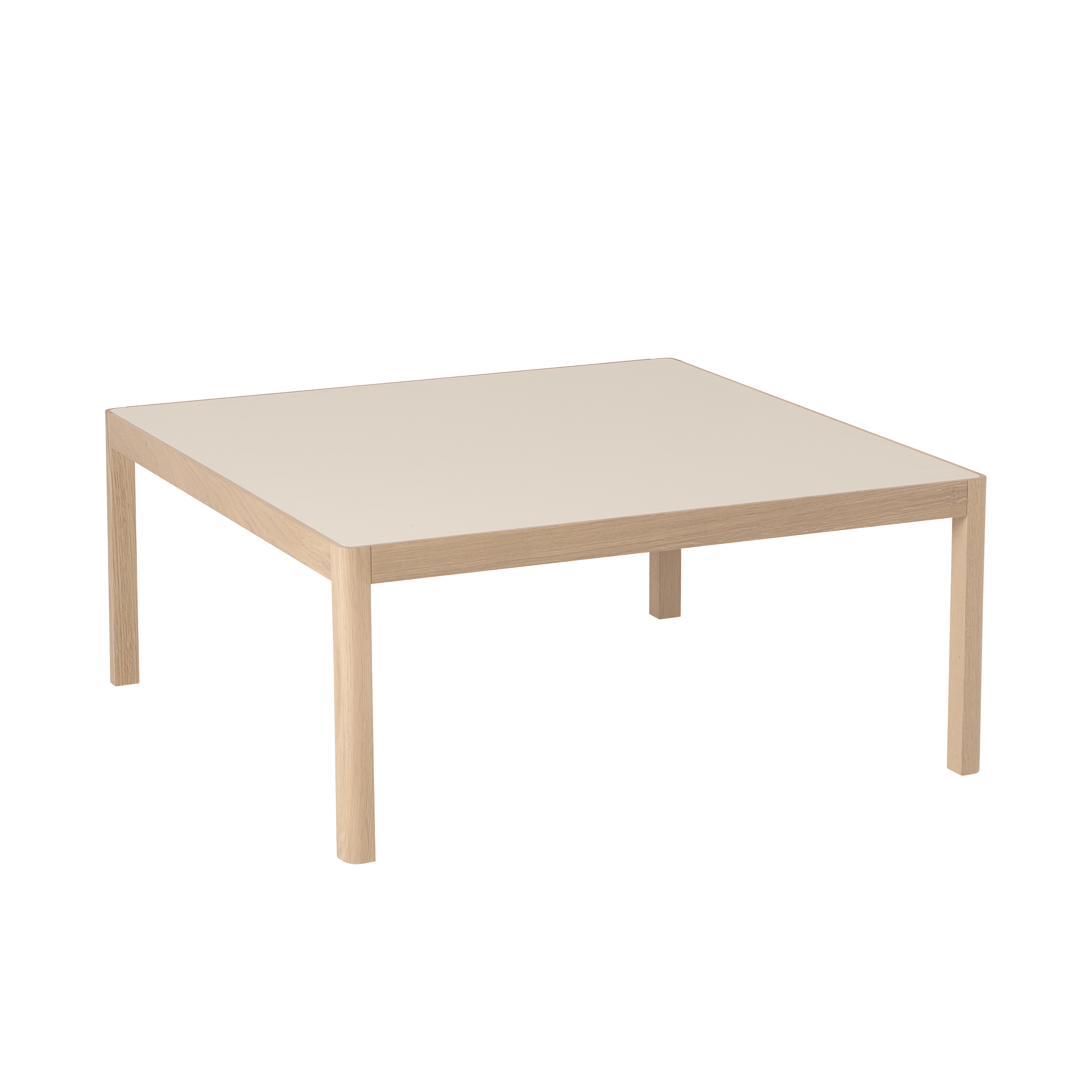 Stolik kawowy WORKSHOP szare linoleum z dębową podstawą
