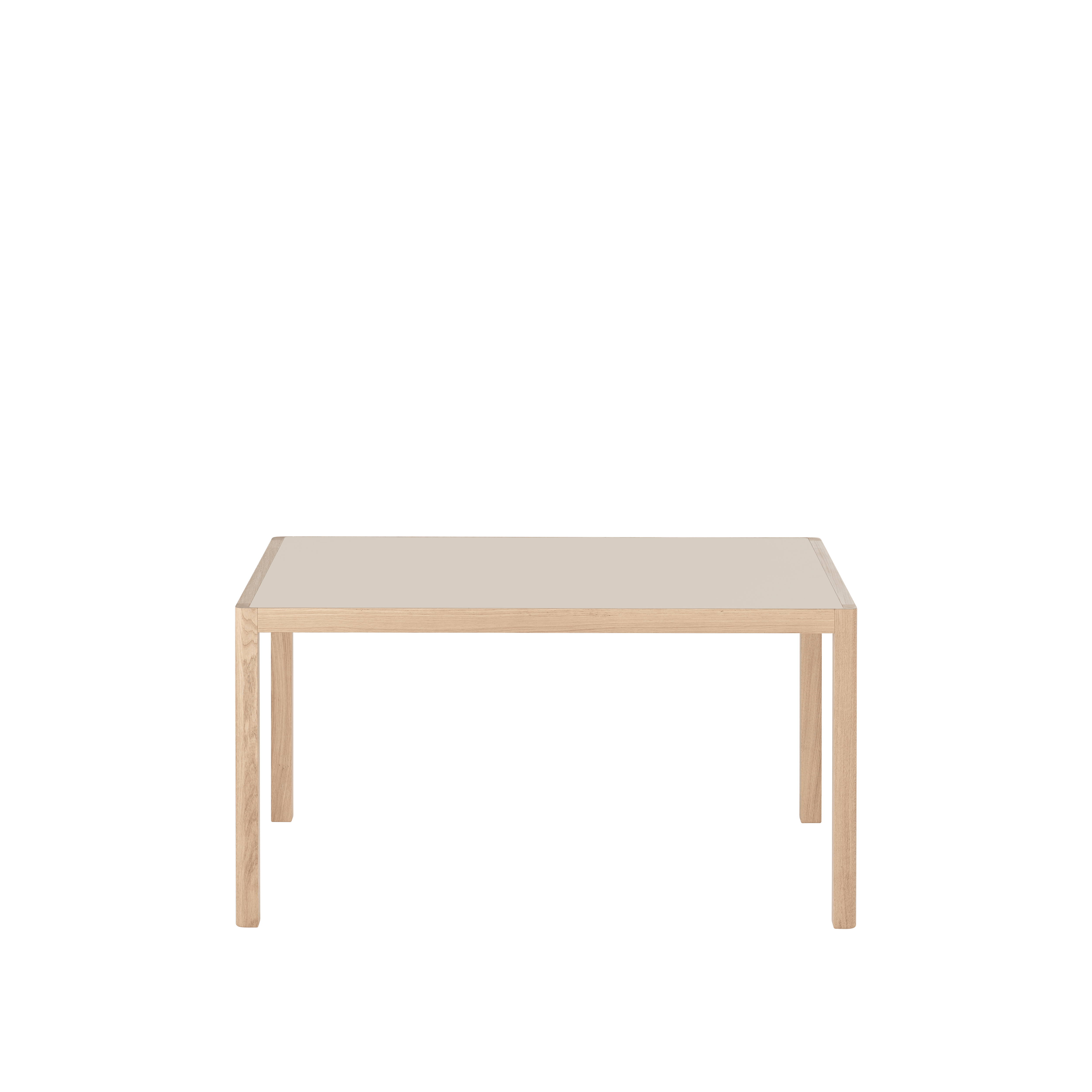 Stół WORKSHOP szare linoleum z dębową podstawą