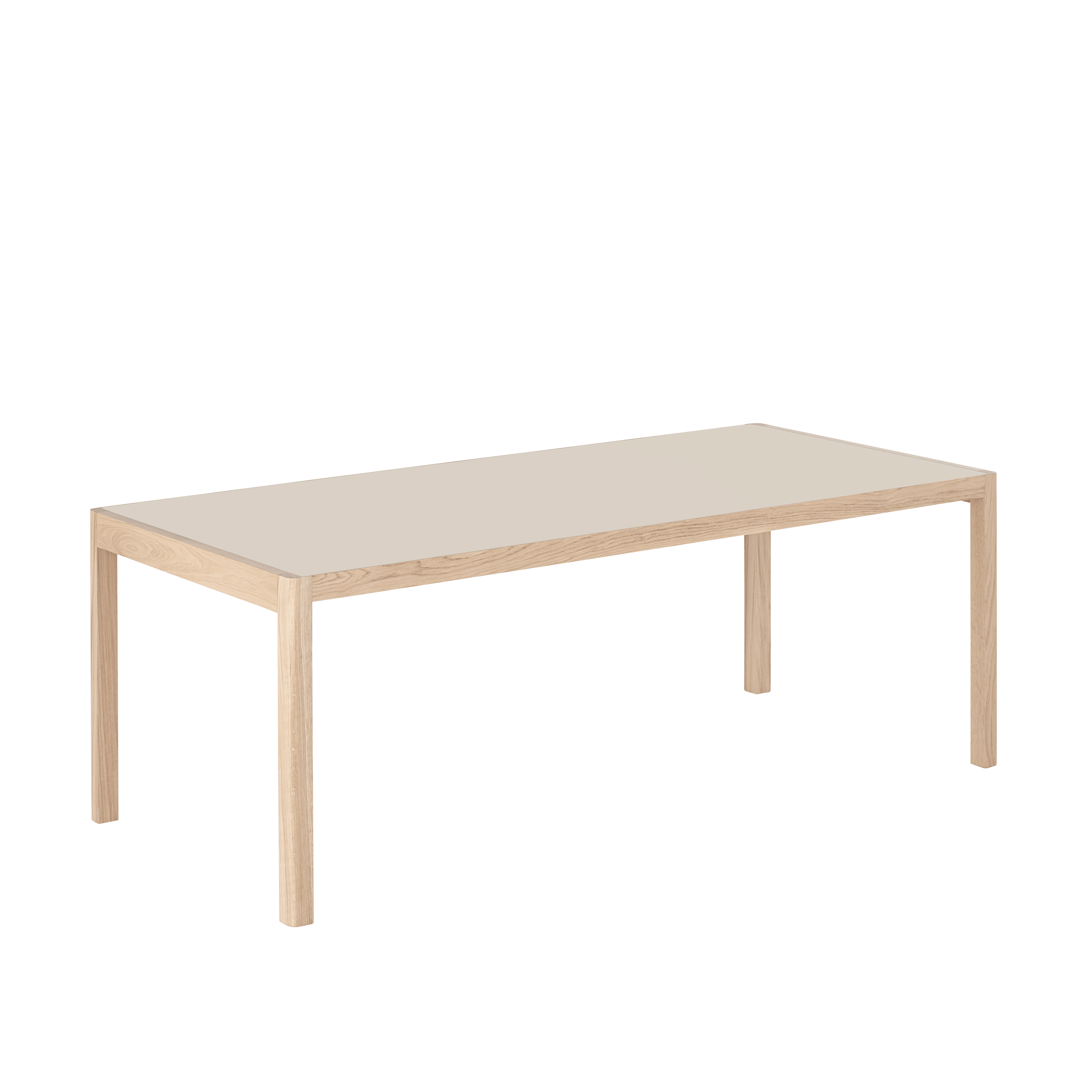 Stół WORKSHOP szare linoleum z dębową podstawą