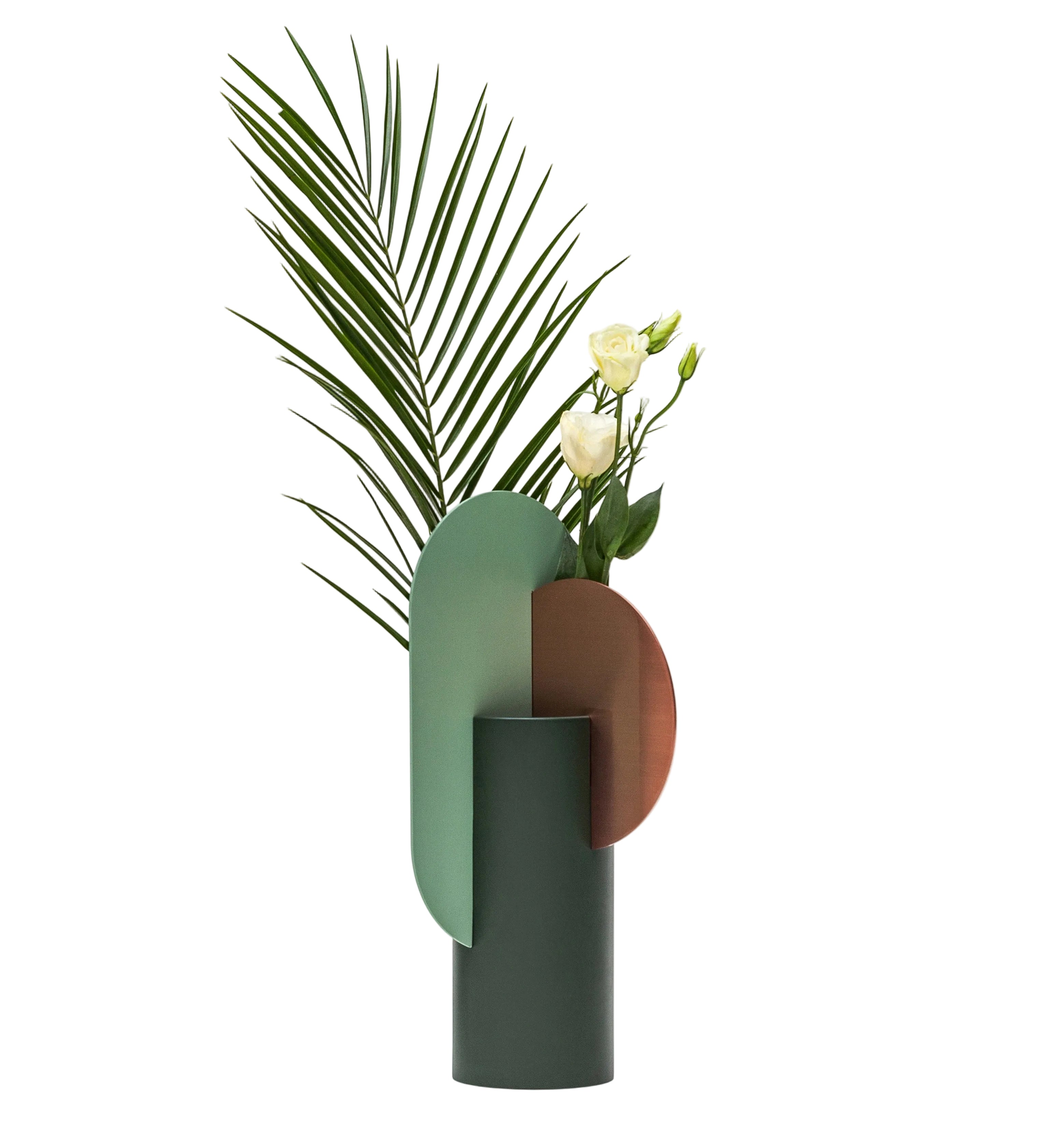 Vase YERMILOV grün mit Kupfer
