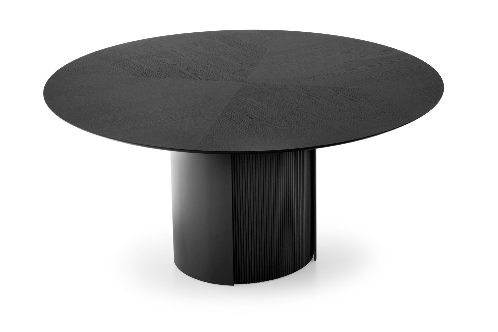 YOROI Round Table with Black Wooden Top and Black Base
