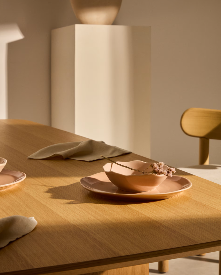 TIRAYA Plate Pink Ceramic