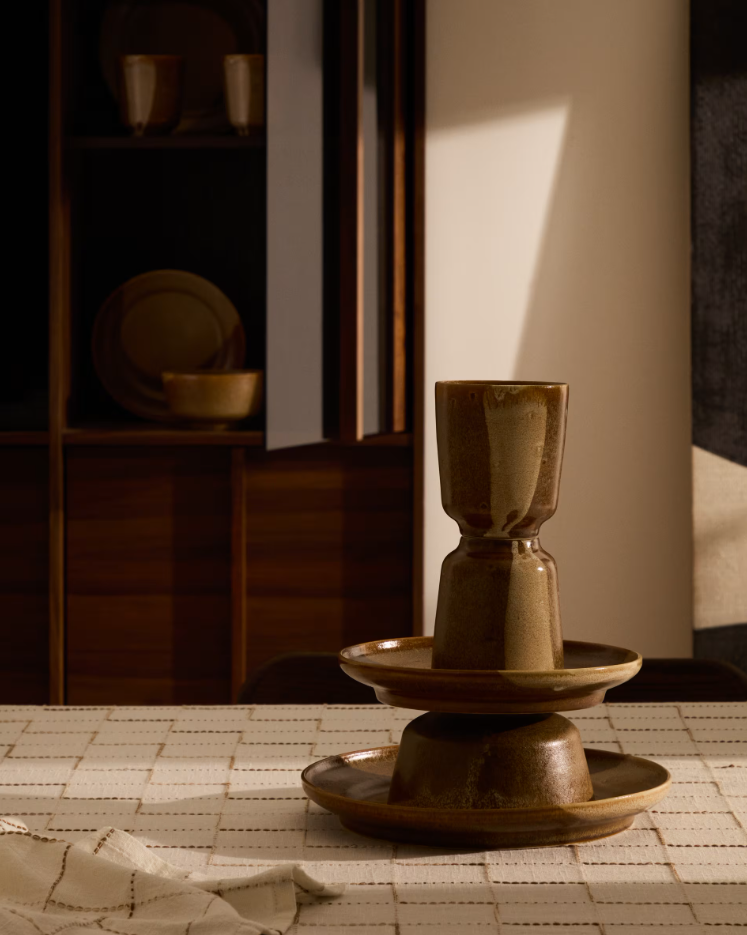 NAGOLI Flat Plate Brown Ceramic