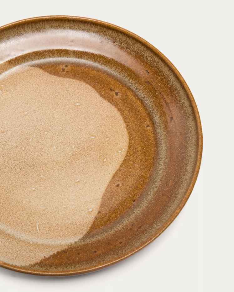 NAGOLI Flat Plate Brown Ceramic