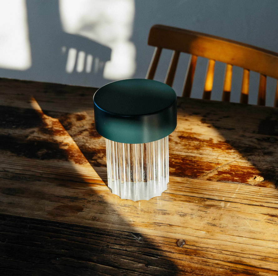 Lampa przenośna LAST ORDER FLUTED ciemnozielony