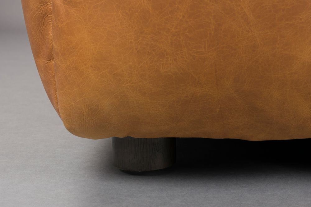 Modulares Sofa HACKMAN - mittleres Element aus cognacfarbenem Leder