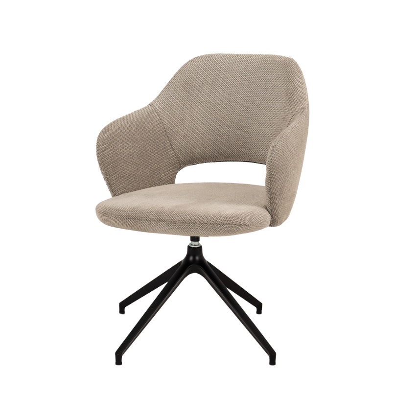 ALIO II Upholstered Swivel Chair with Armrests and Metal Base