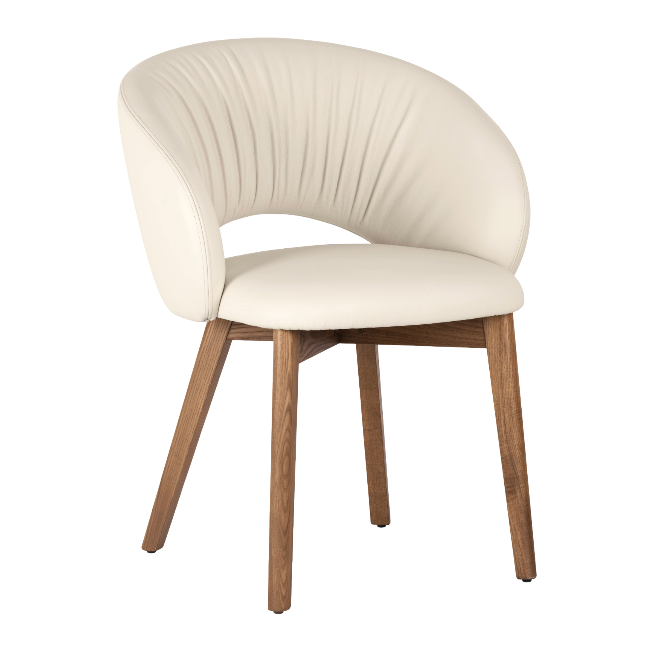 Upholstered ANIME Chair with Walnut Base
