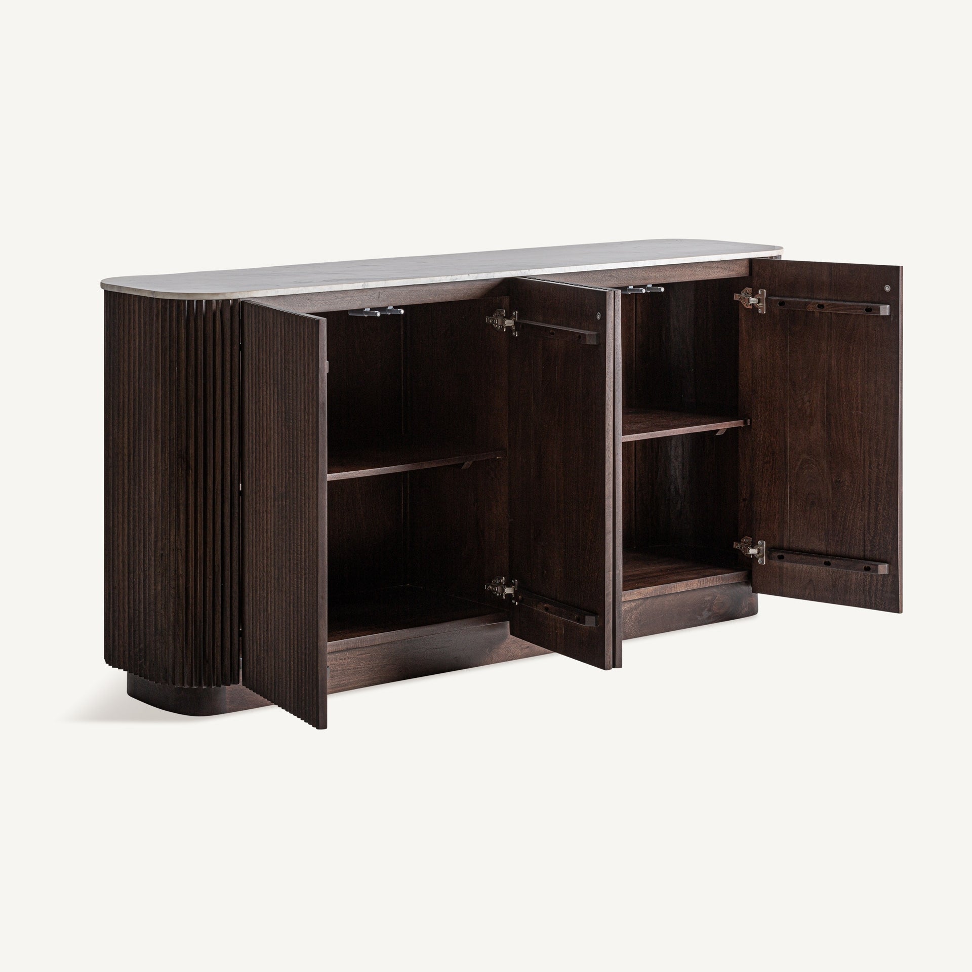 KALEH Mango Wood Chest of Drawers with Marble Top