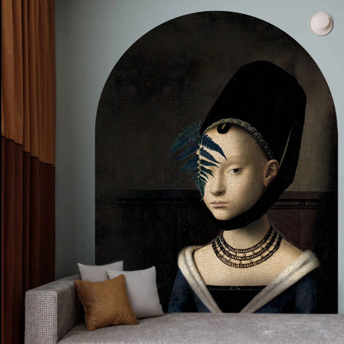 Vlies-Tapete in Bogenform LADY FERN dunkelbraun