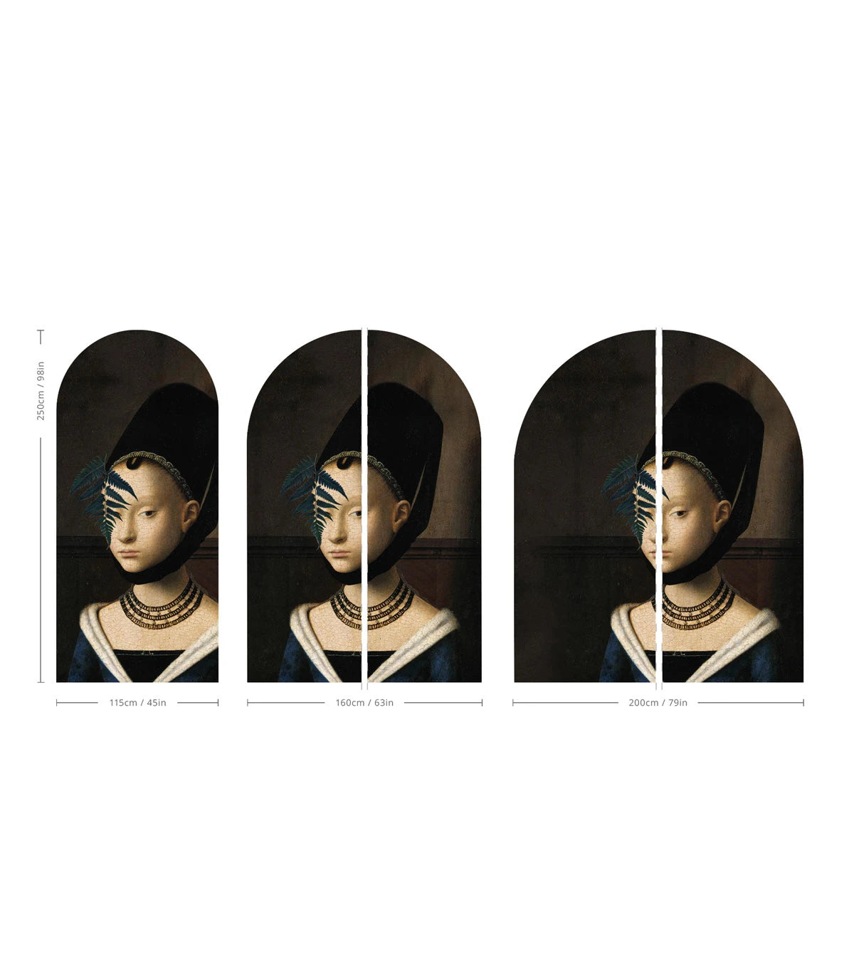 Vlies-Tapete in Bogenform LADY FERN dunkelbraun