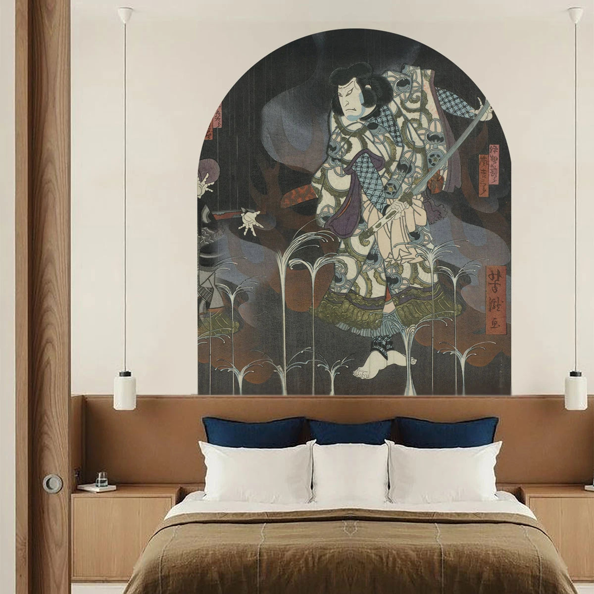 Mural flizelinowy w kształcie łuku SHOGUNS SHADOW ciemnoszary