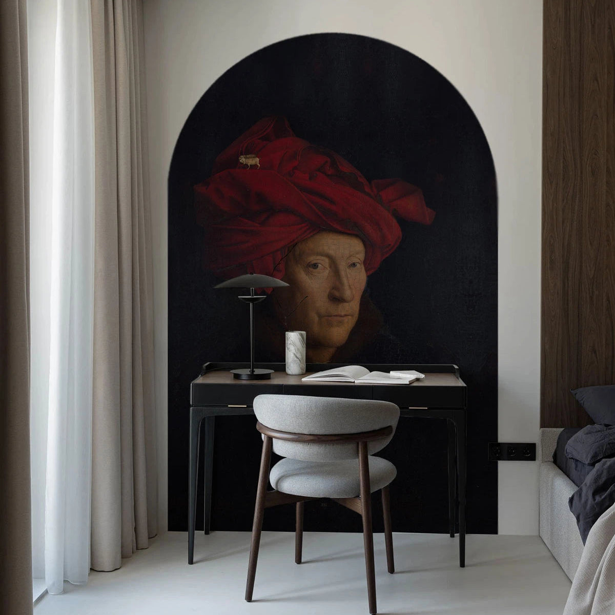 Vlies-Tapete in Bogenform VAN EYCK dunkelblau