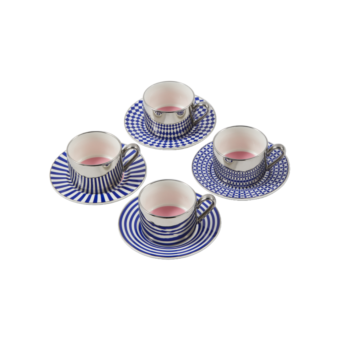 Zestaw filiżanek do kawy AUNTY COFFEE CUPS ciemnoniebieski