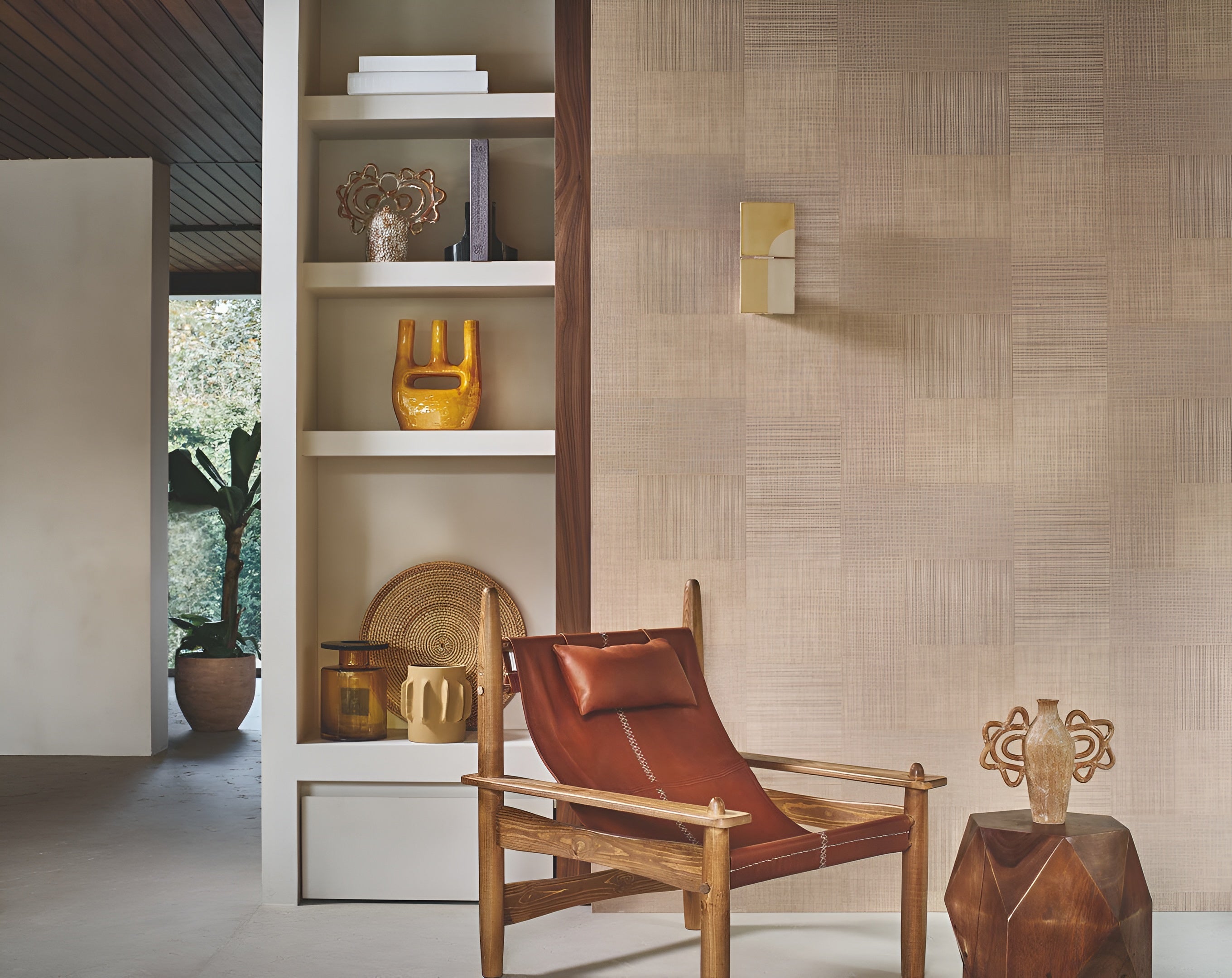 Structural vinyl wallpaper MESTIZO - CACTUS cactus green