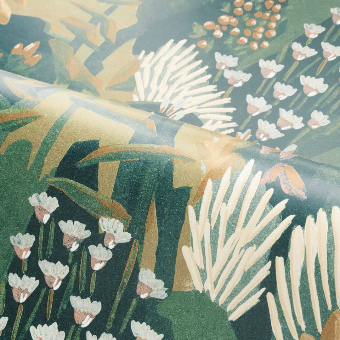 Tapeta flizelinowa z motywem roślinnym ERICA - JASPE/MORDORÉ zielony