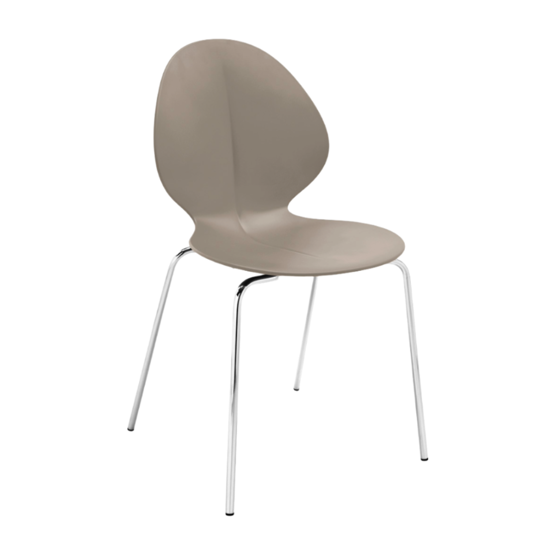 BASIL chair taupe seat with chrome metal base