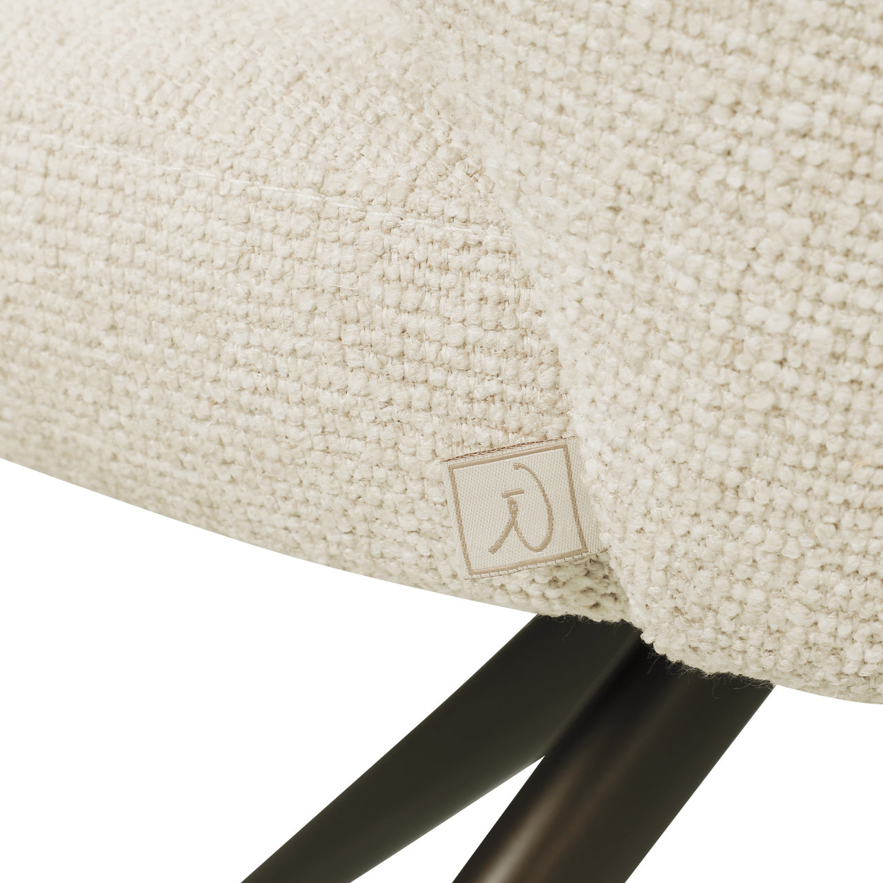 MILLY Cream Swivel Chair with Black Base