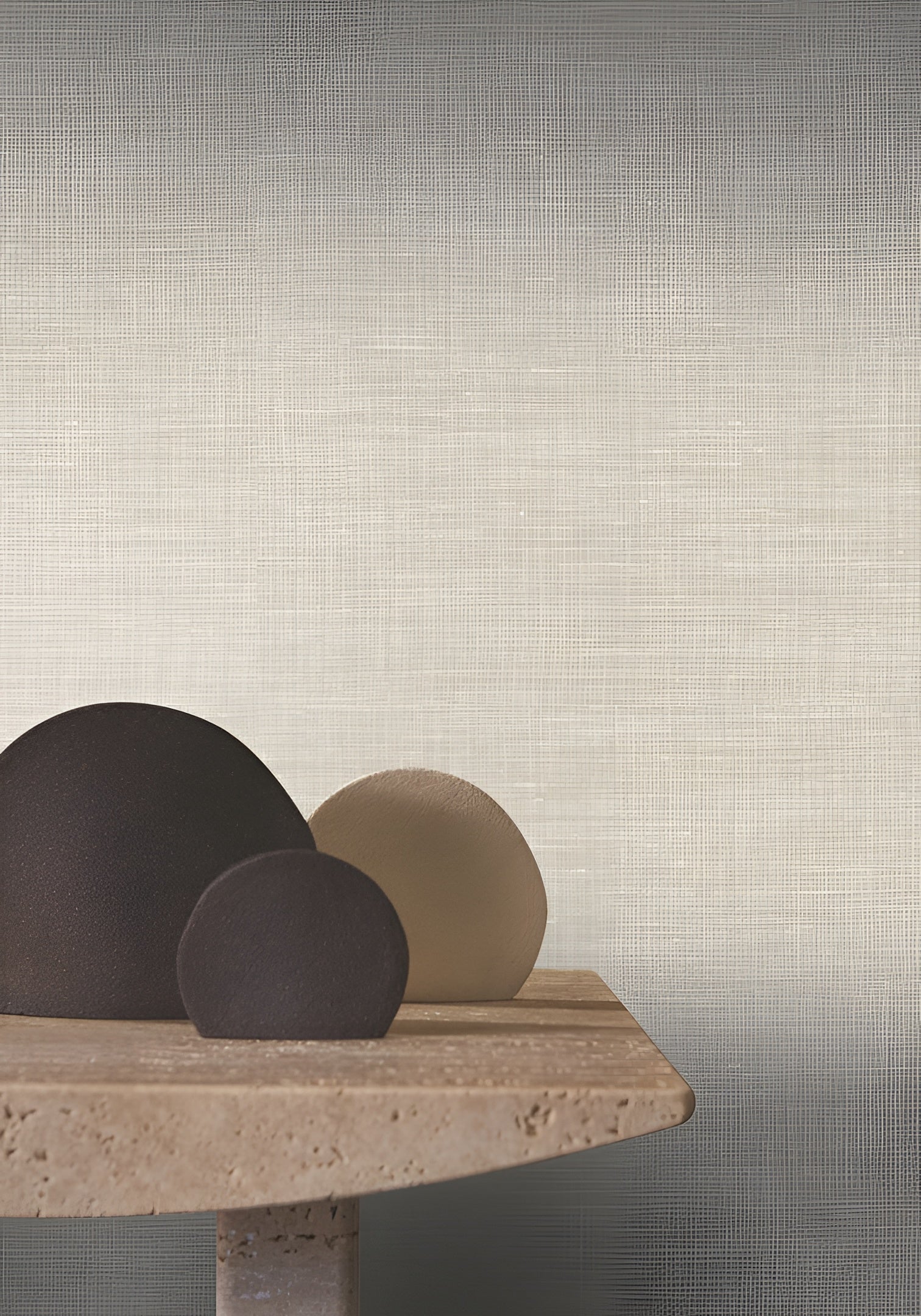 Tapeta strukturalna imitująca lniane płótno SHINOK - FICELLE zgaszony beż