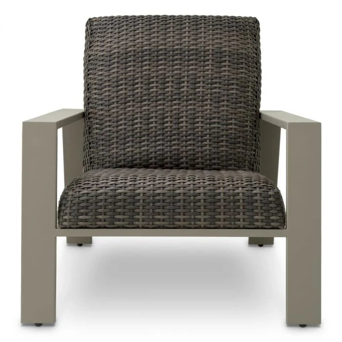 BELLE VUE Gray Rattan Outdoor Armchair
