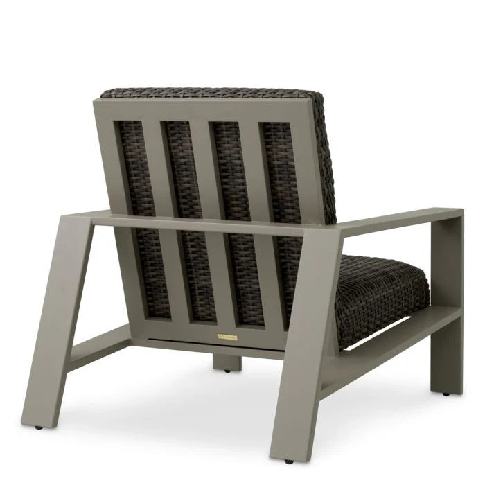 BELLE VUE Gray Rattan Outdoor Armchair