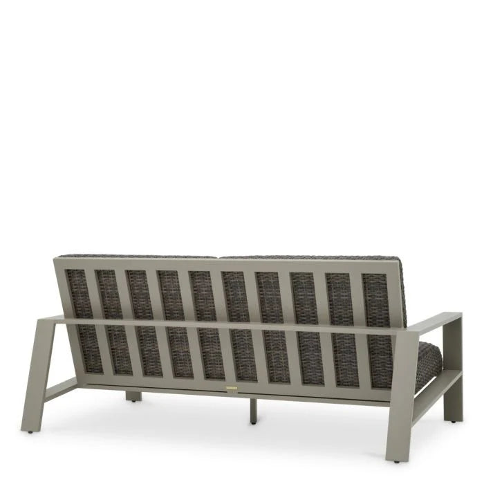 Sofa für den Außenbereich BELLE VUE graues Rattan